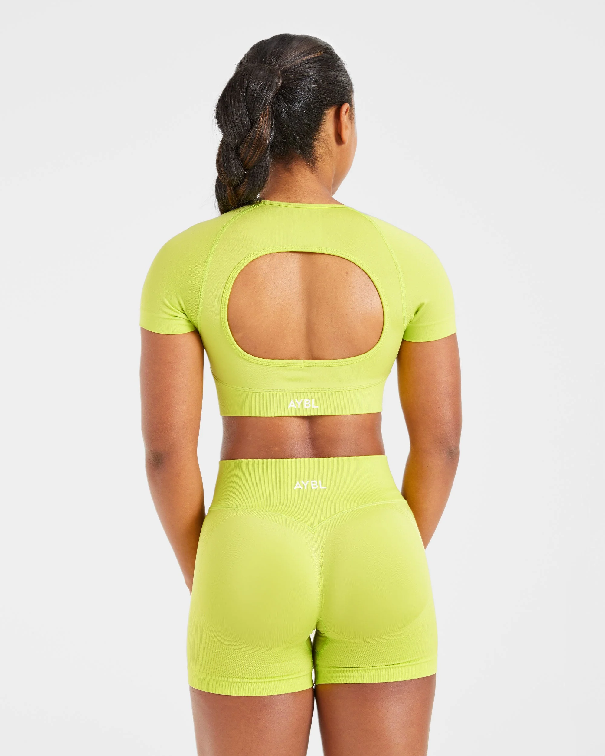 Adapt Seamless Crop Top - Lime Groen - Image 2