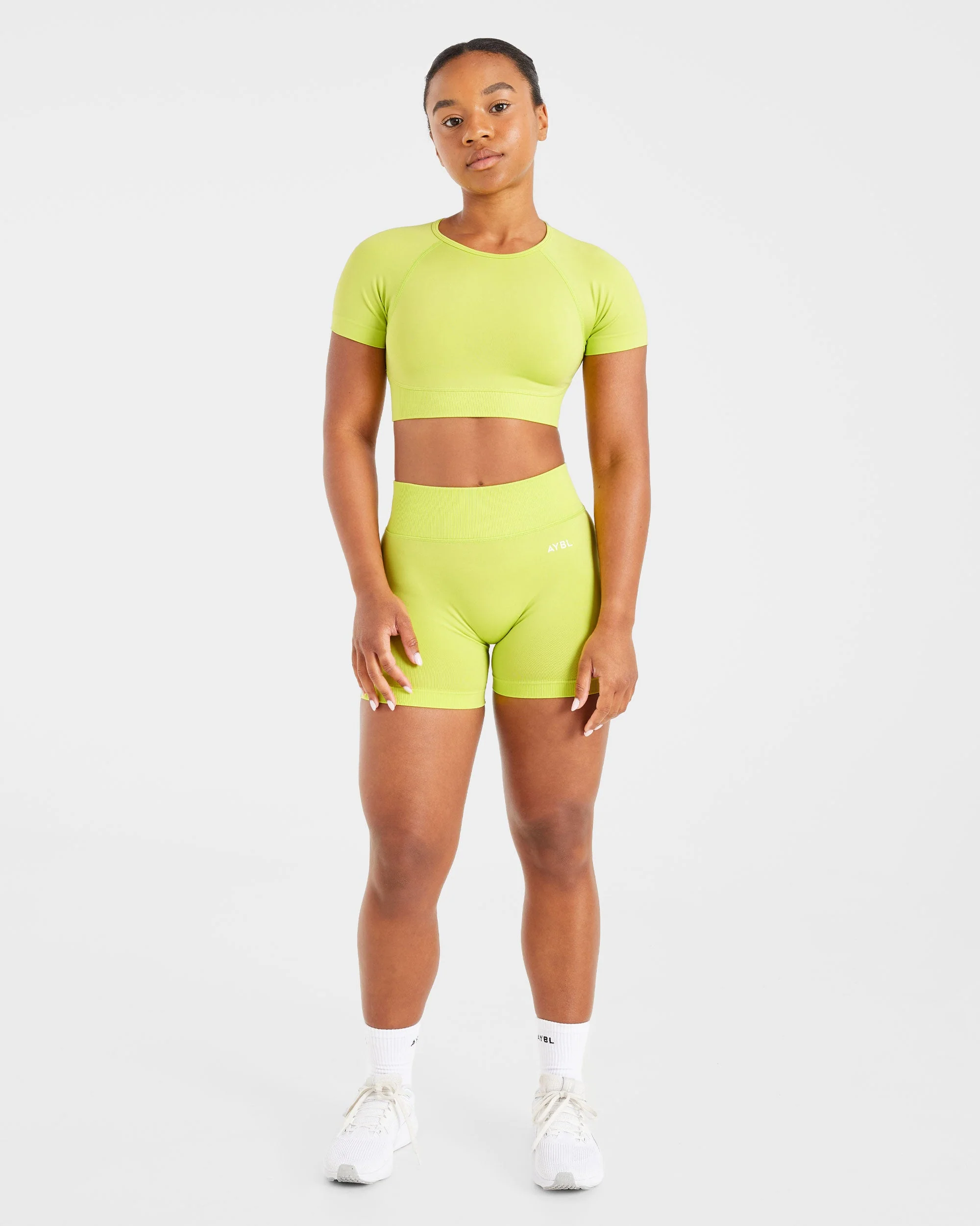 Adapt Seamless Crop Top - Lime Groen - Image 3