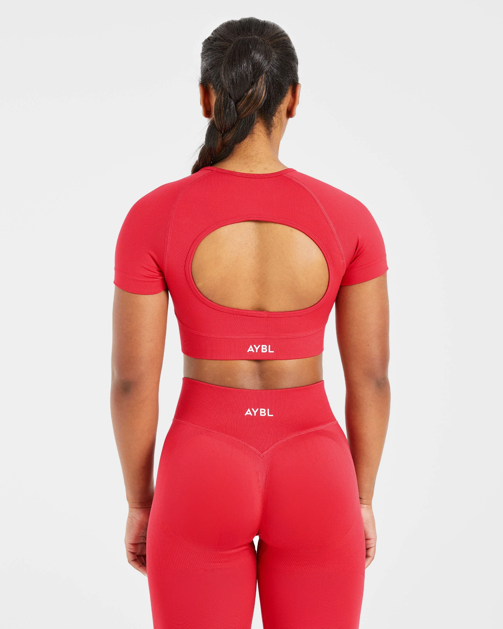 Adapt Seamless Crop Top - Salsa Rood - Image 2