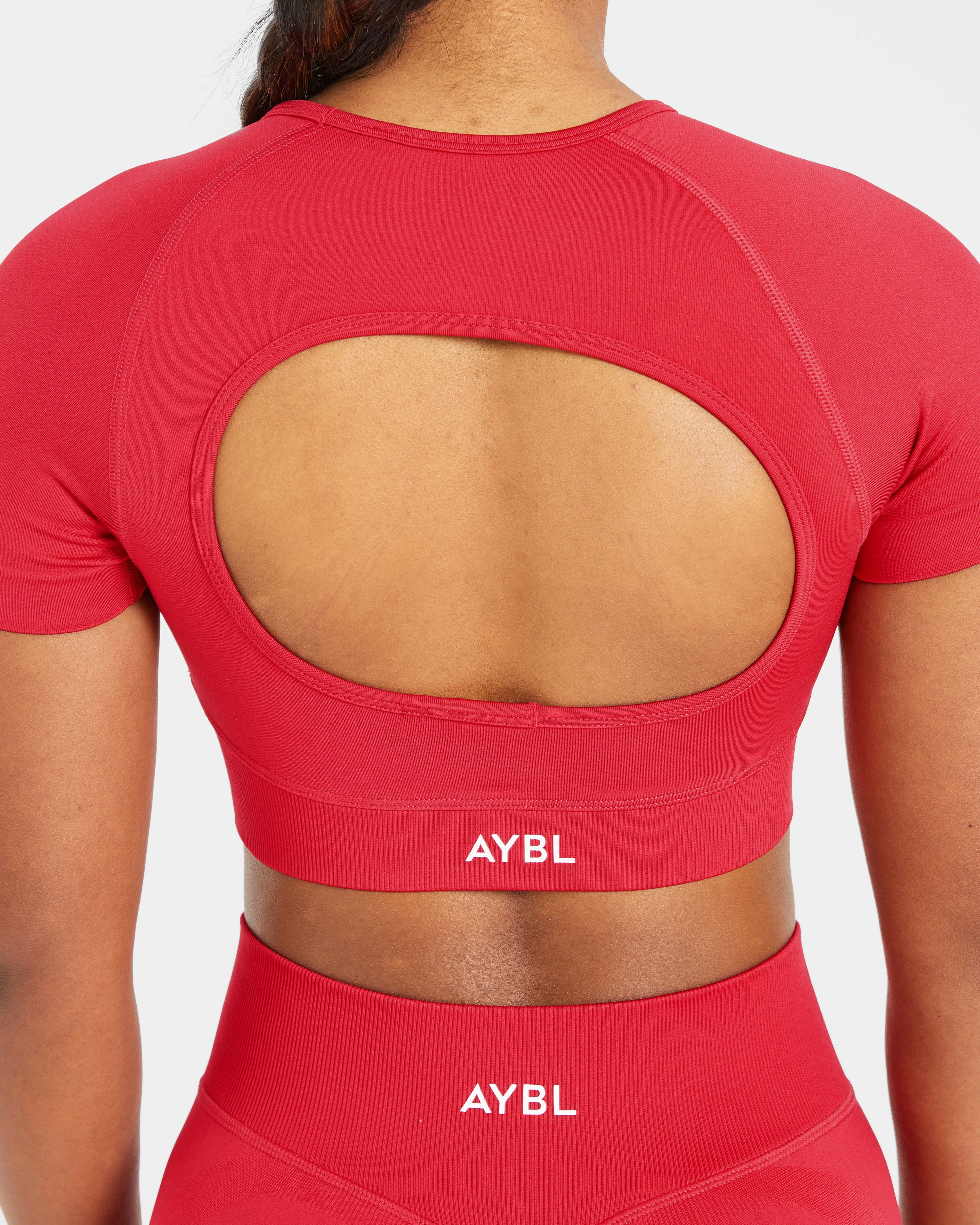 Adapt Seamless Crop Top - Salsa Rood - Image 6