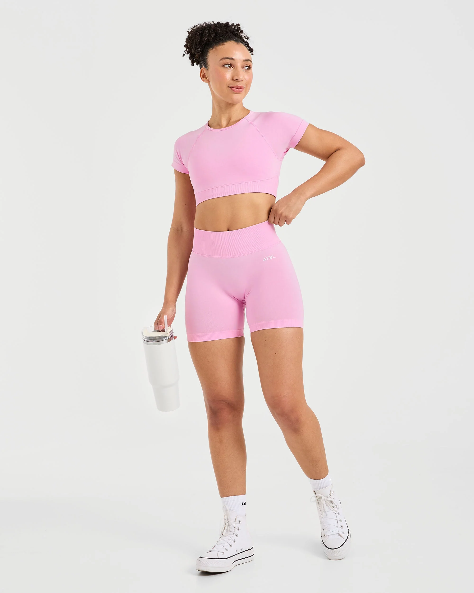 Adapt Seamless Crop Top - Spring Roze - Image 7
