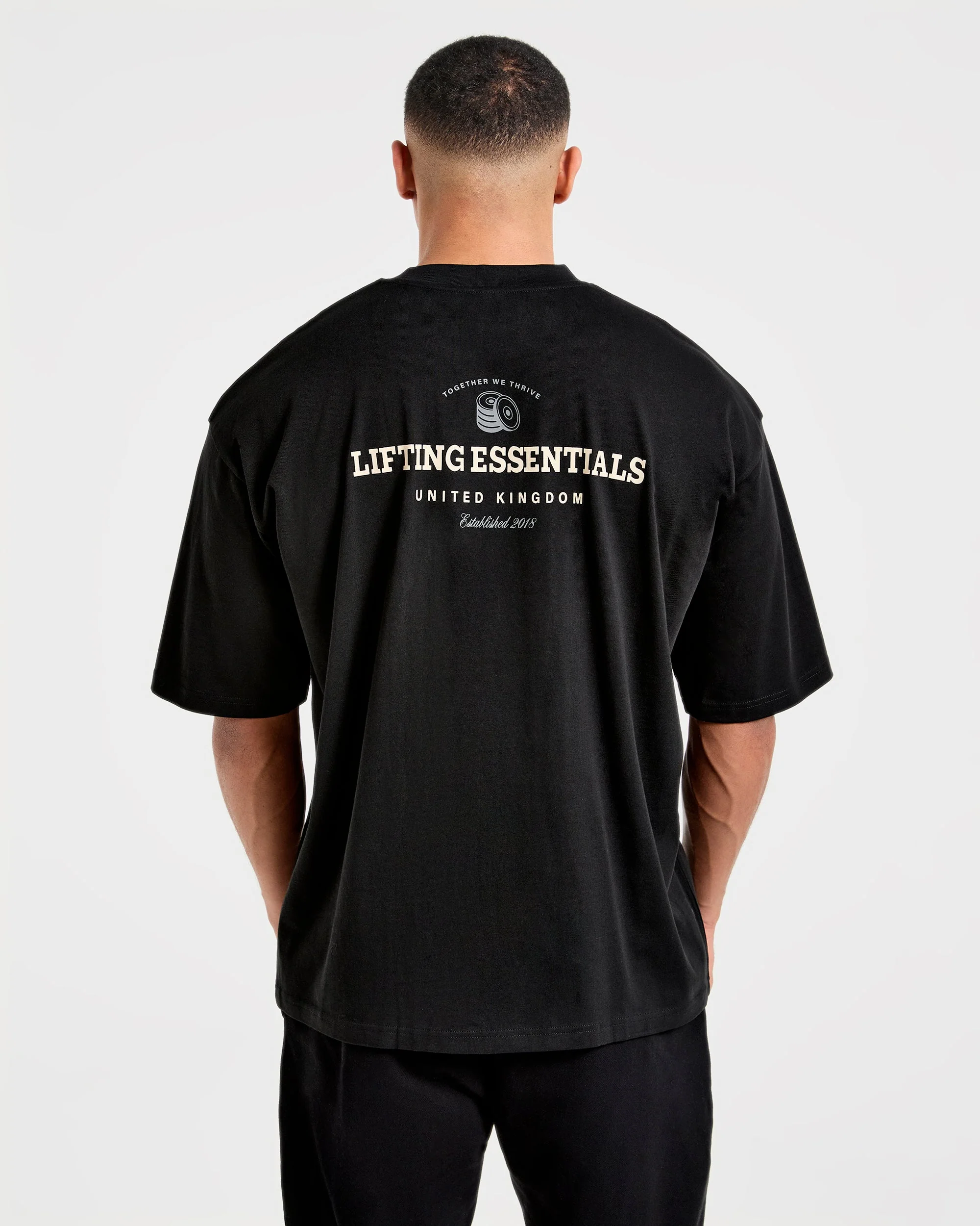 Apex Lifting Essentials Oversized T Shirt - Zwart/Crème