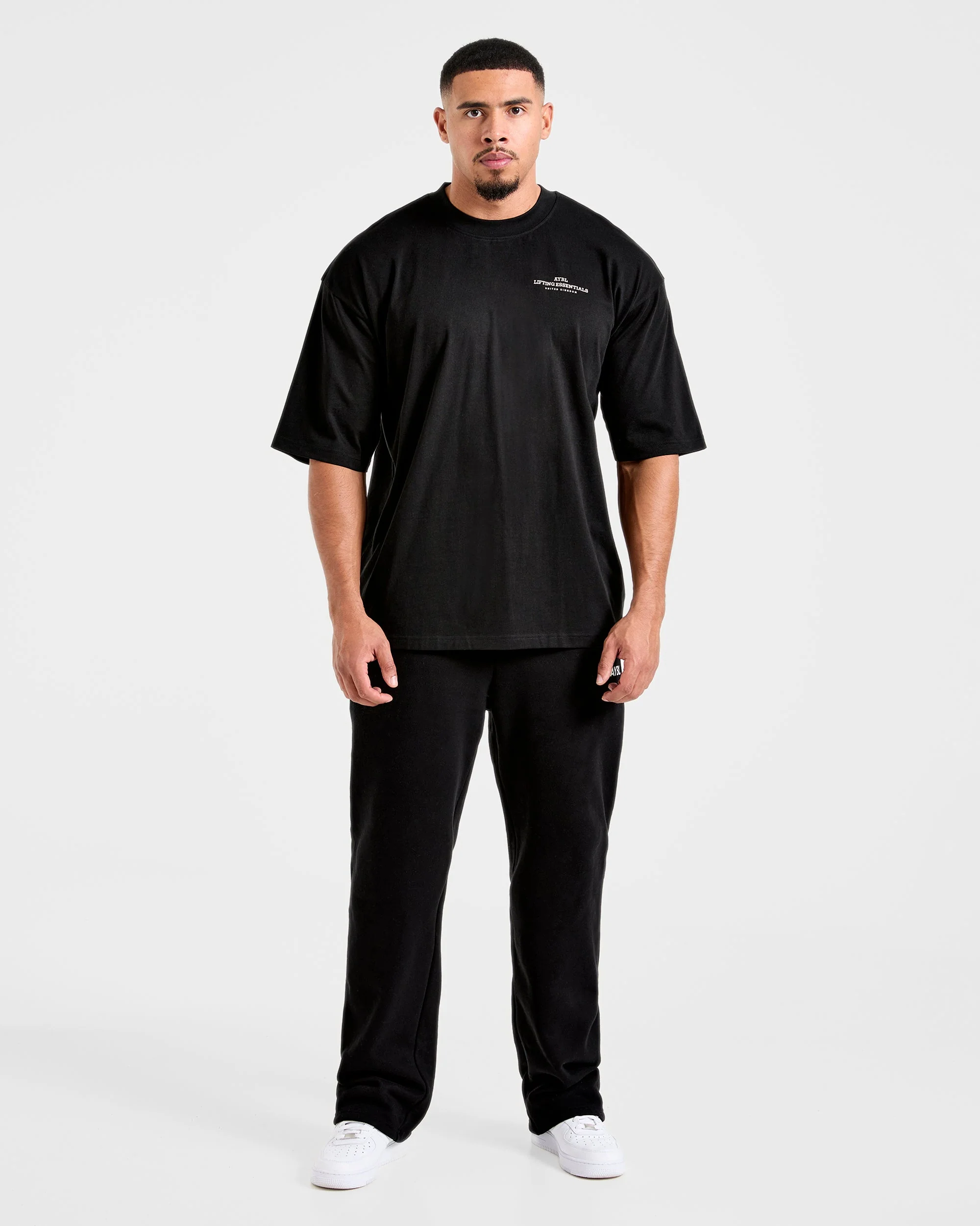 Apex Lifting Essentials Oversized T Shirt - Zwart/Crème - Image 3