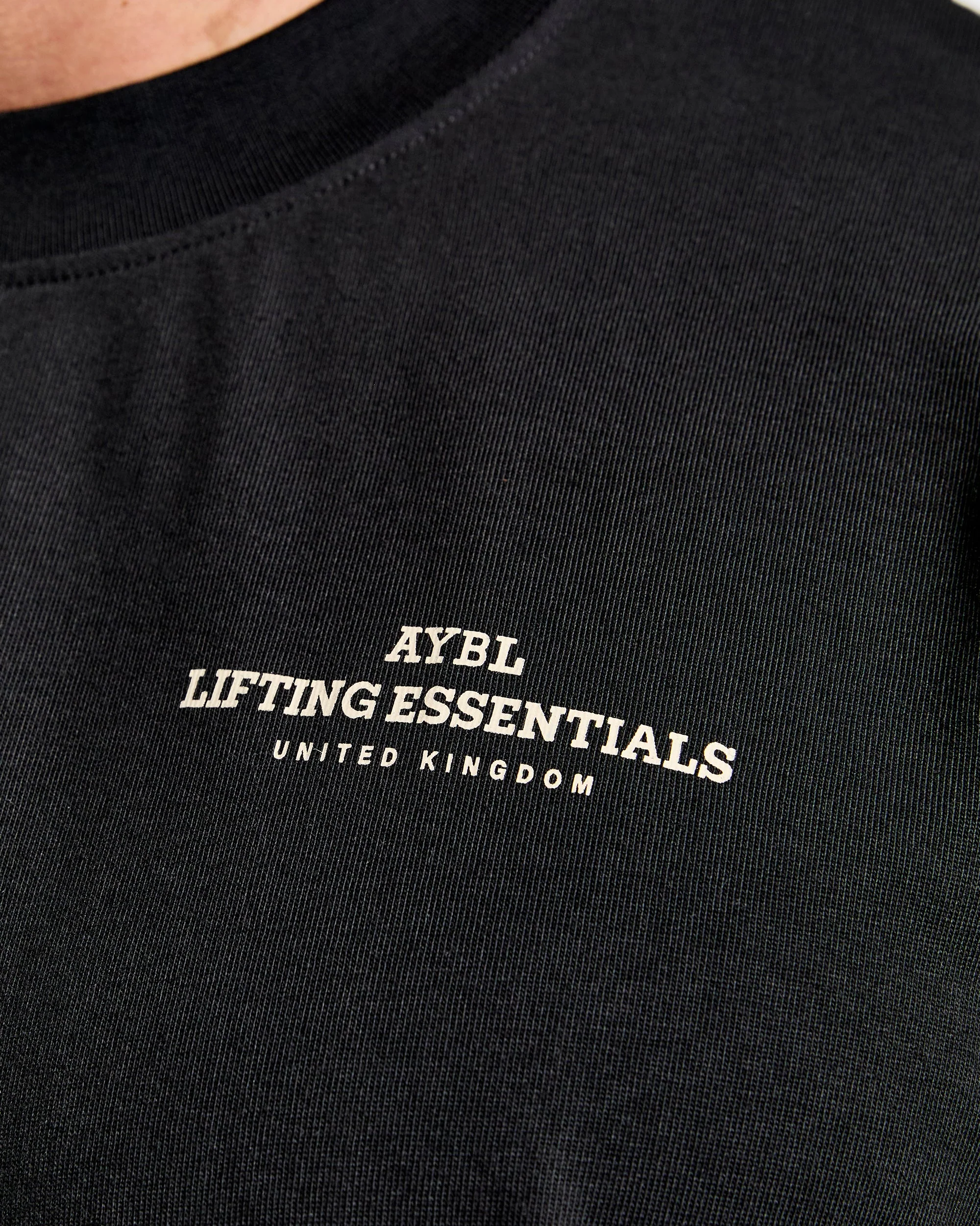 Apex Lifting Essentials Oversized T Shirt - Zwart/Crème - Image 5