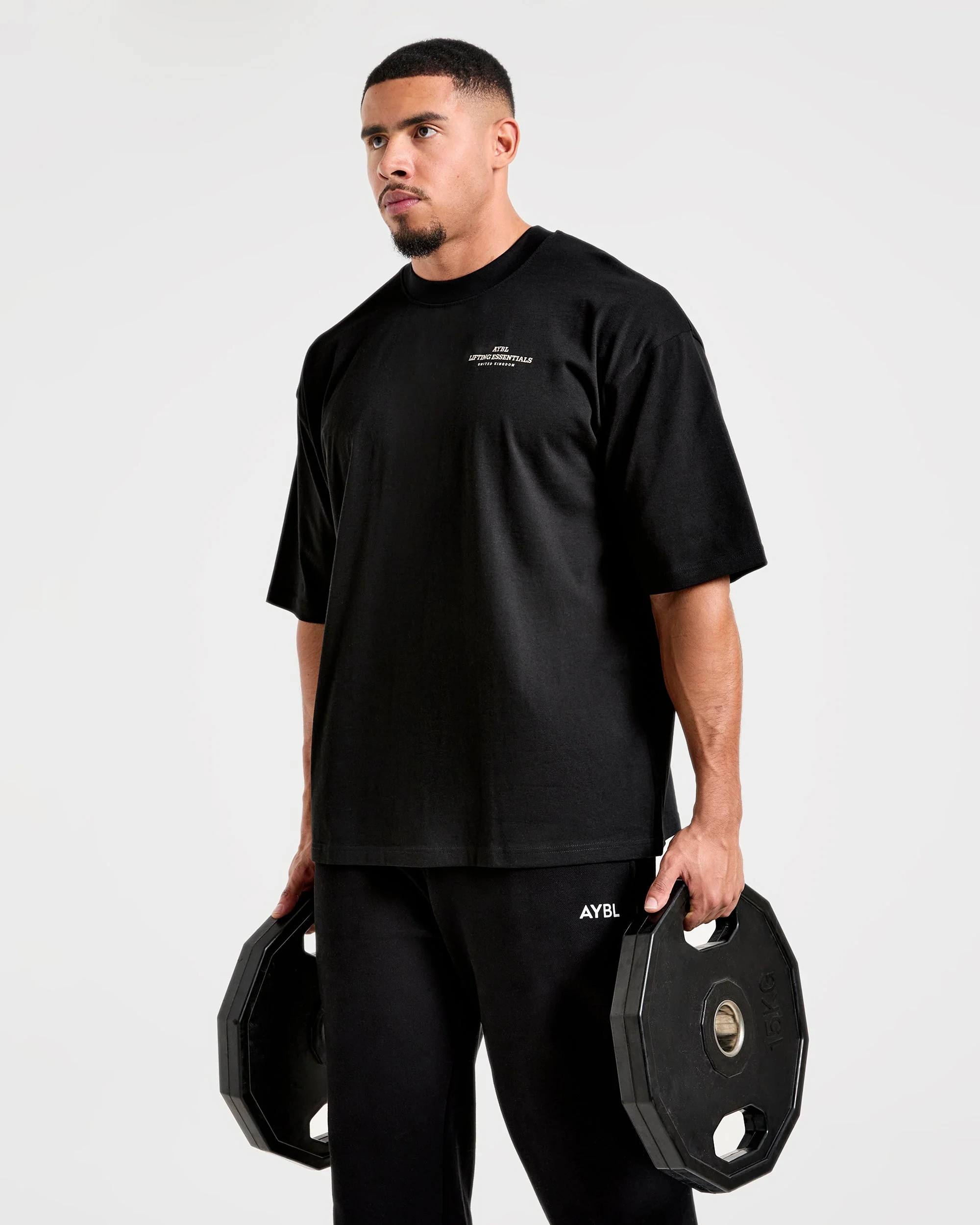 Apex Lifting Essentials Oversized T Shirt - Zwart/Crème - Image 7
