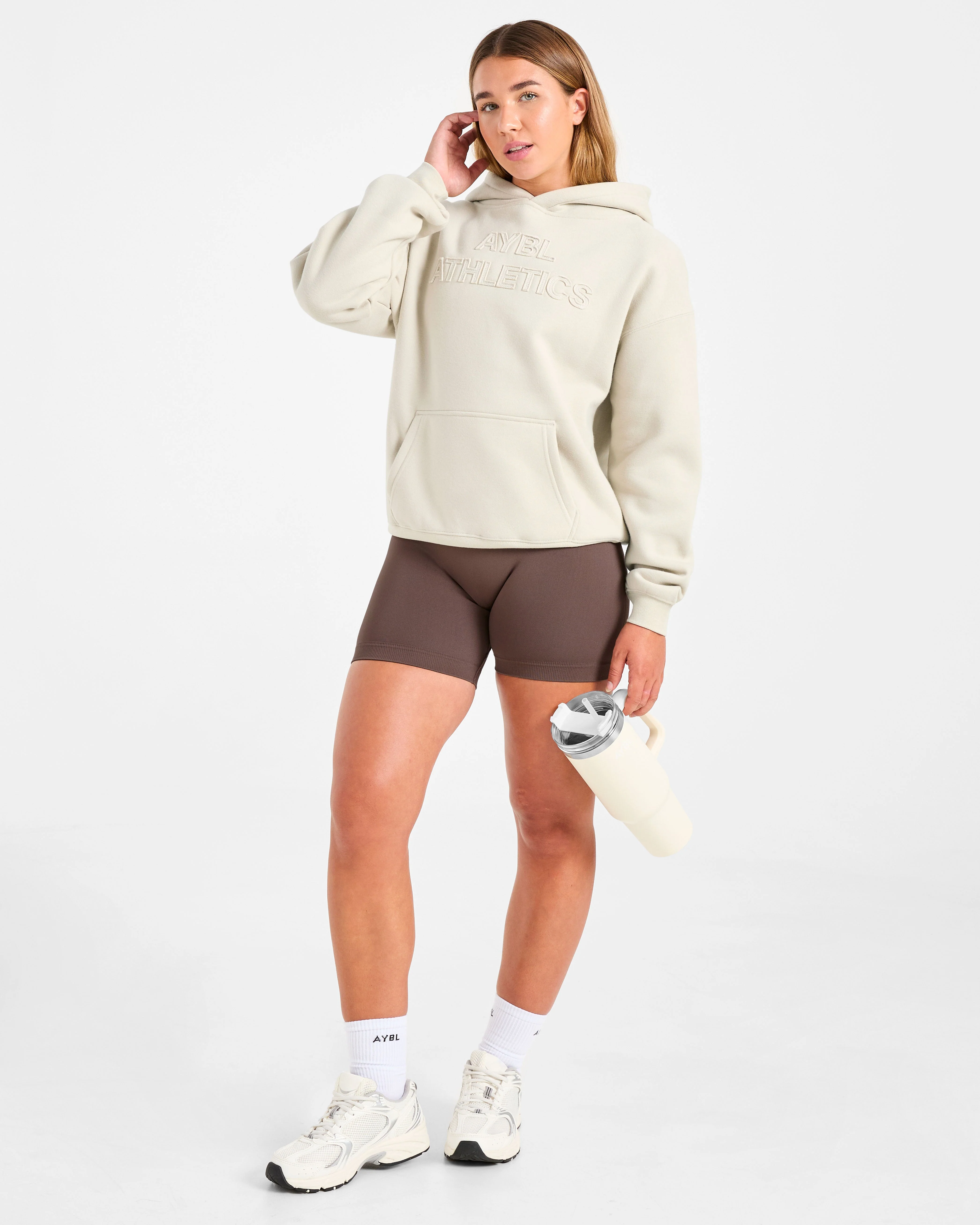 Athletics Applique Oversized Hoodie - Zand - Image 7