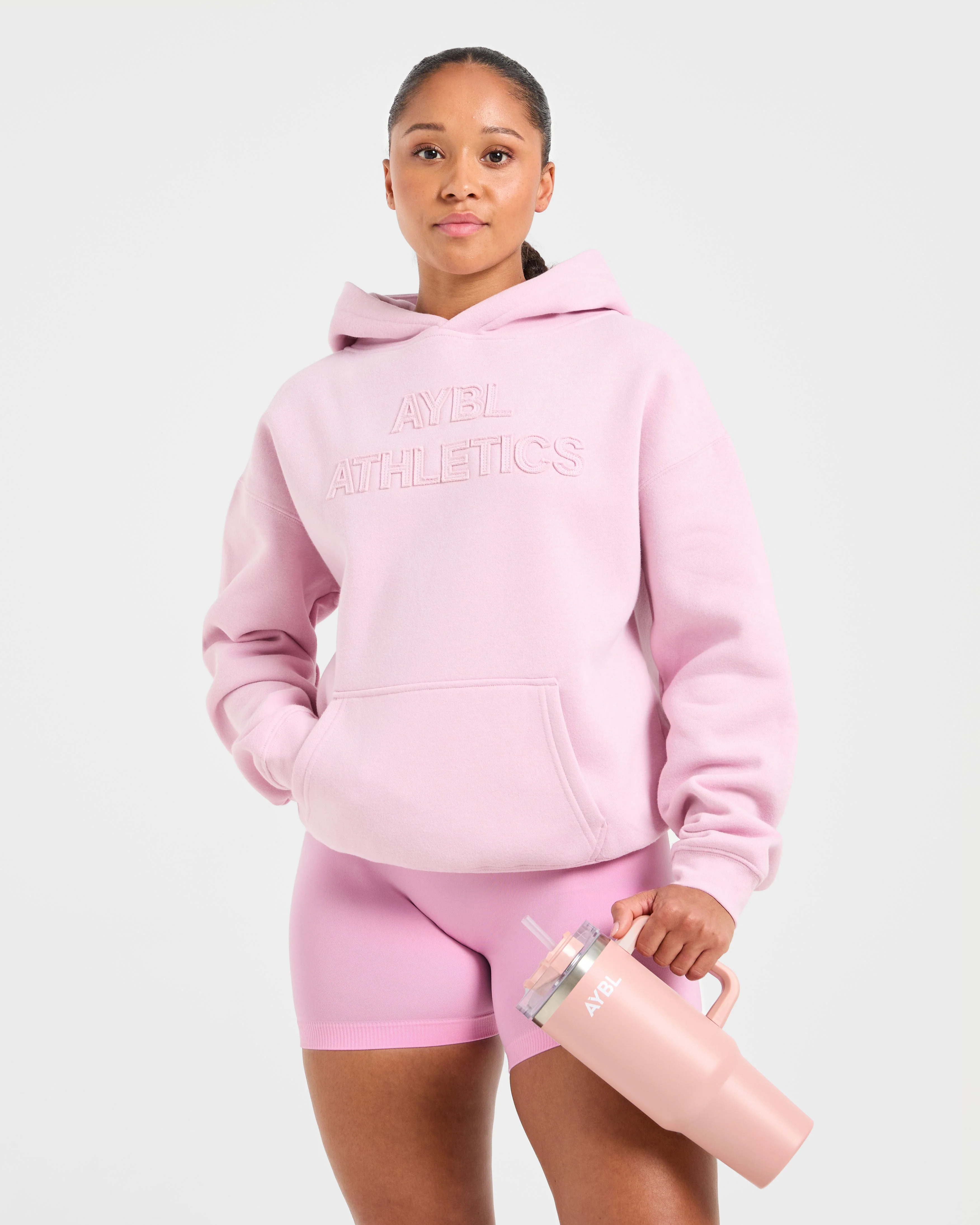 Athletics Applique Oversized Hoodie - Sugar Roze - Image 7