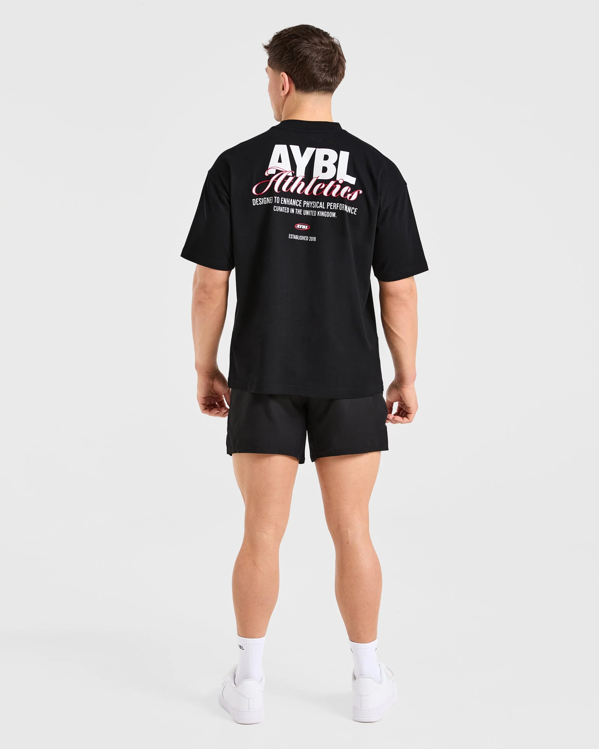 Athletics Script Oversized T Shirt - Zwart - Image 3