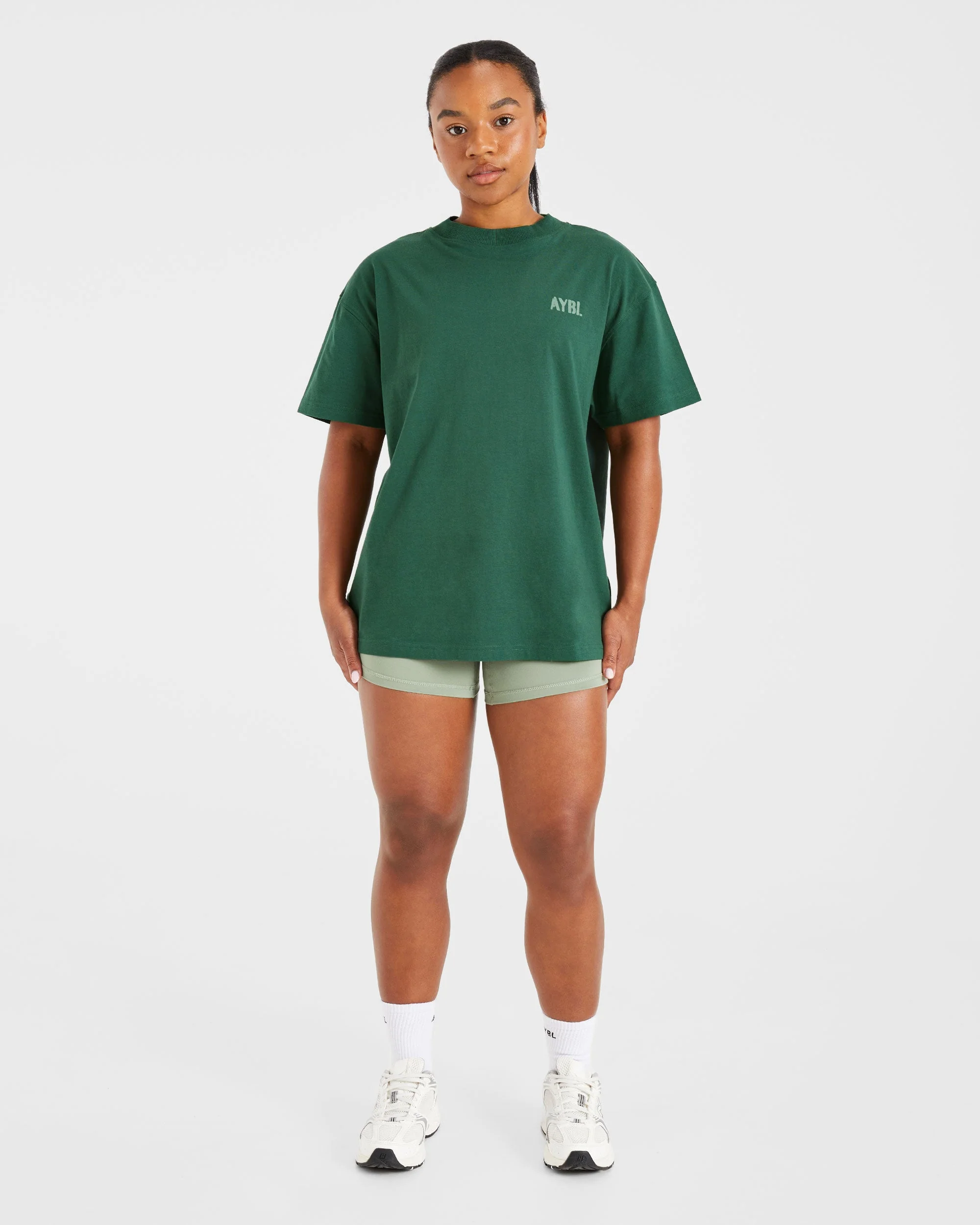 Athletics Strength Club Oversized T Shirt - Forest Groen - Image 3