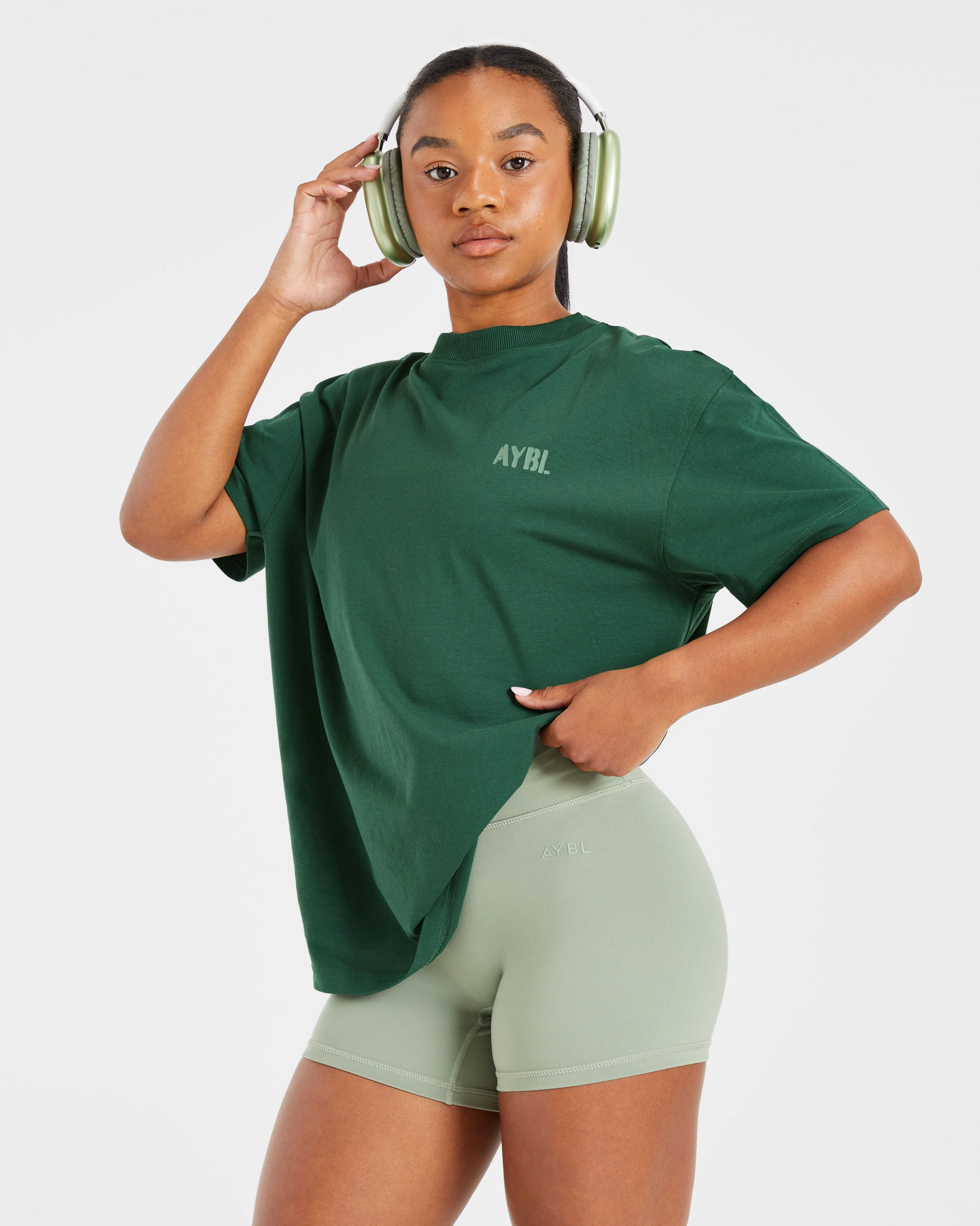 Athletics Strength Club Oversized T Shirt - Forest Groen - Image 7