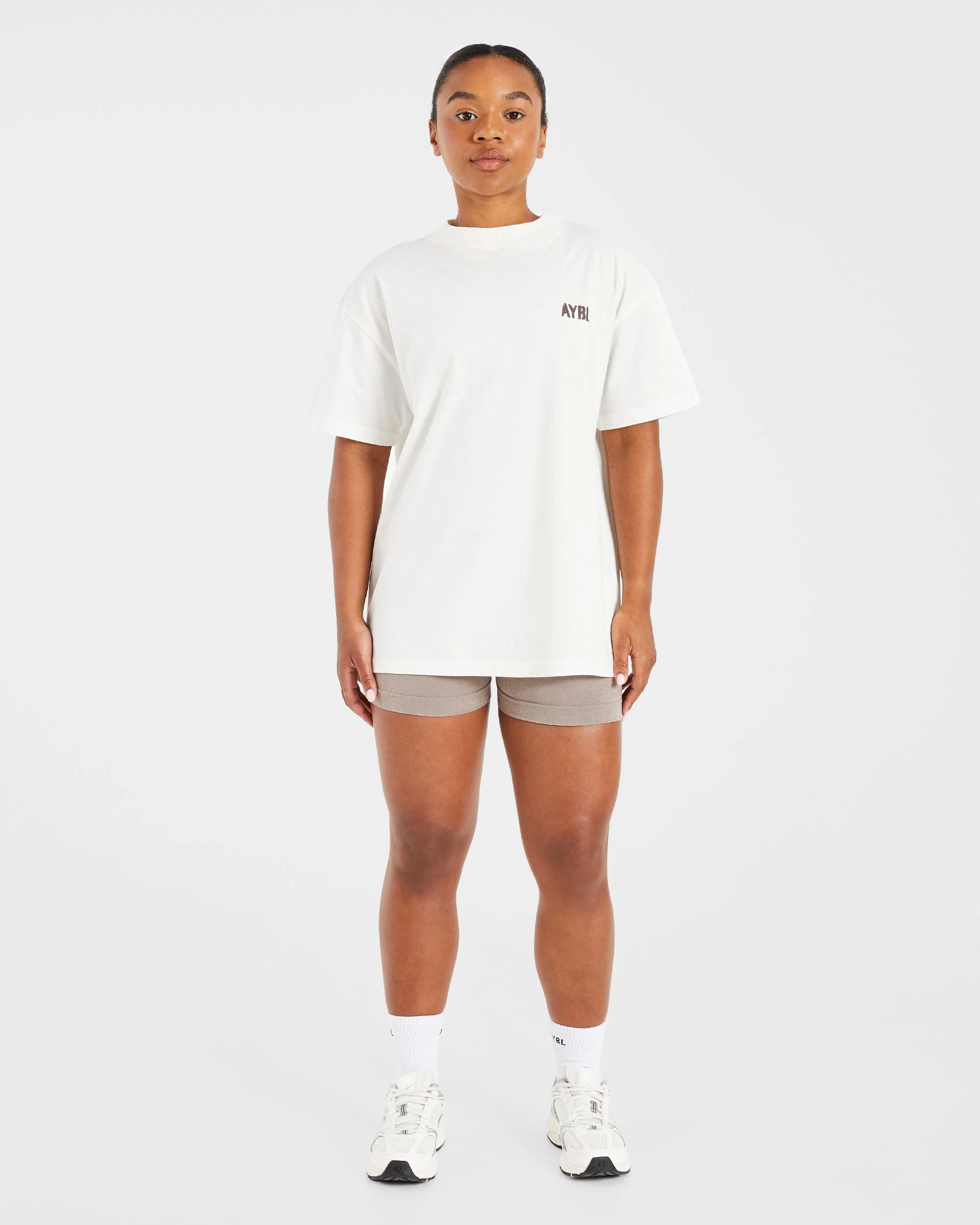 Athletics Strength Club Oversized T Shirt - Off Wit/Bruin - Image 3