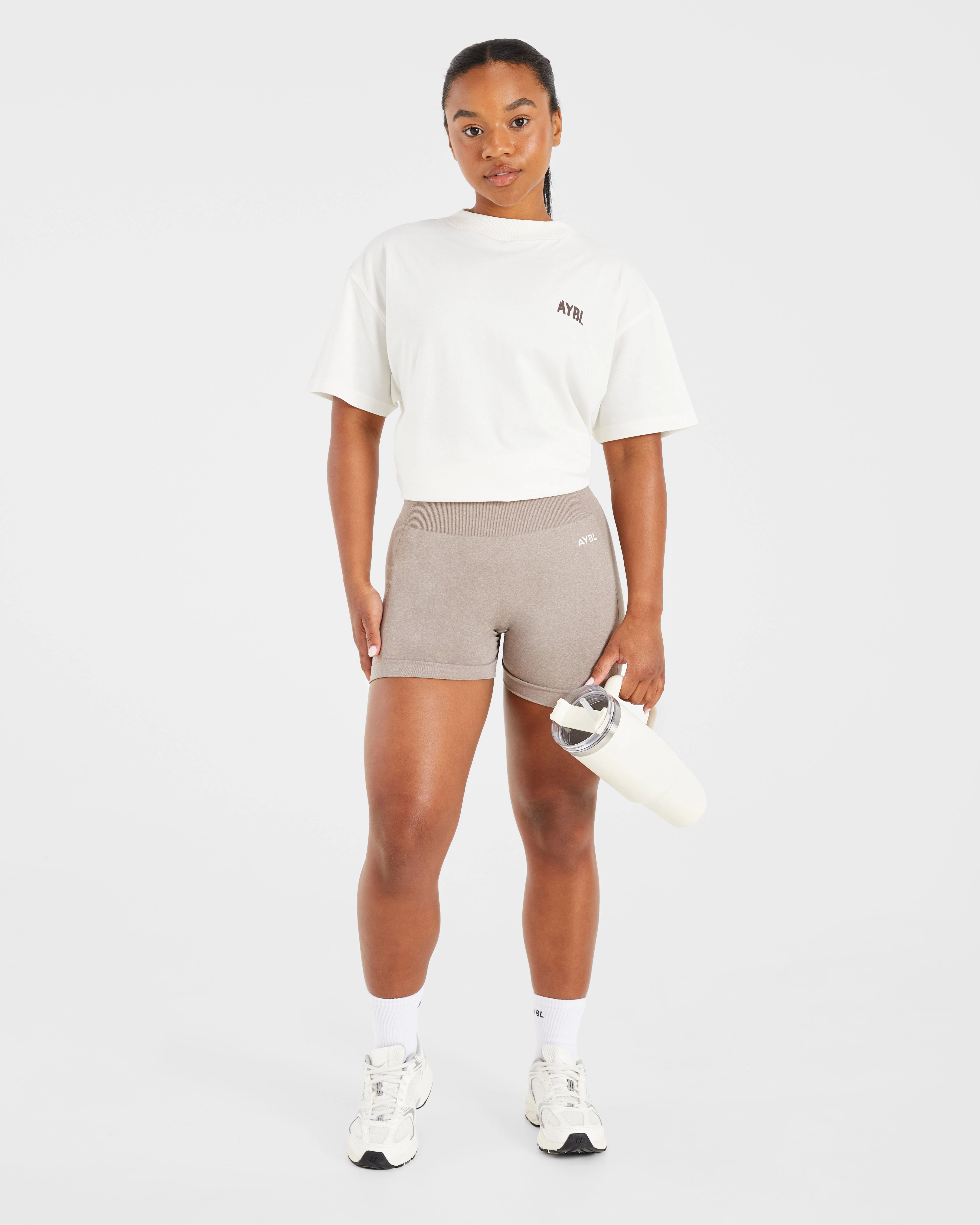 Athletics Strength Club Oversized T Shirt - Off Wit/Bruin - Image 7