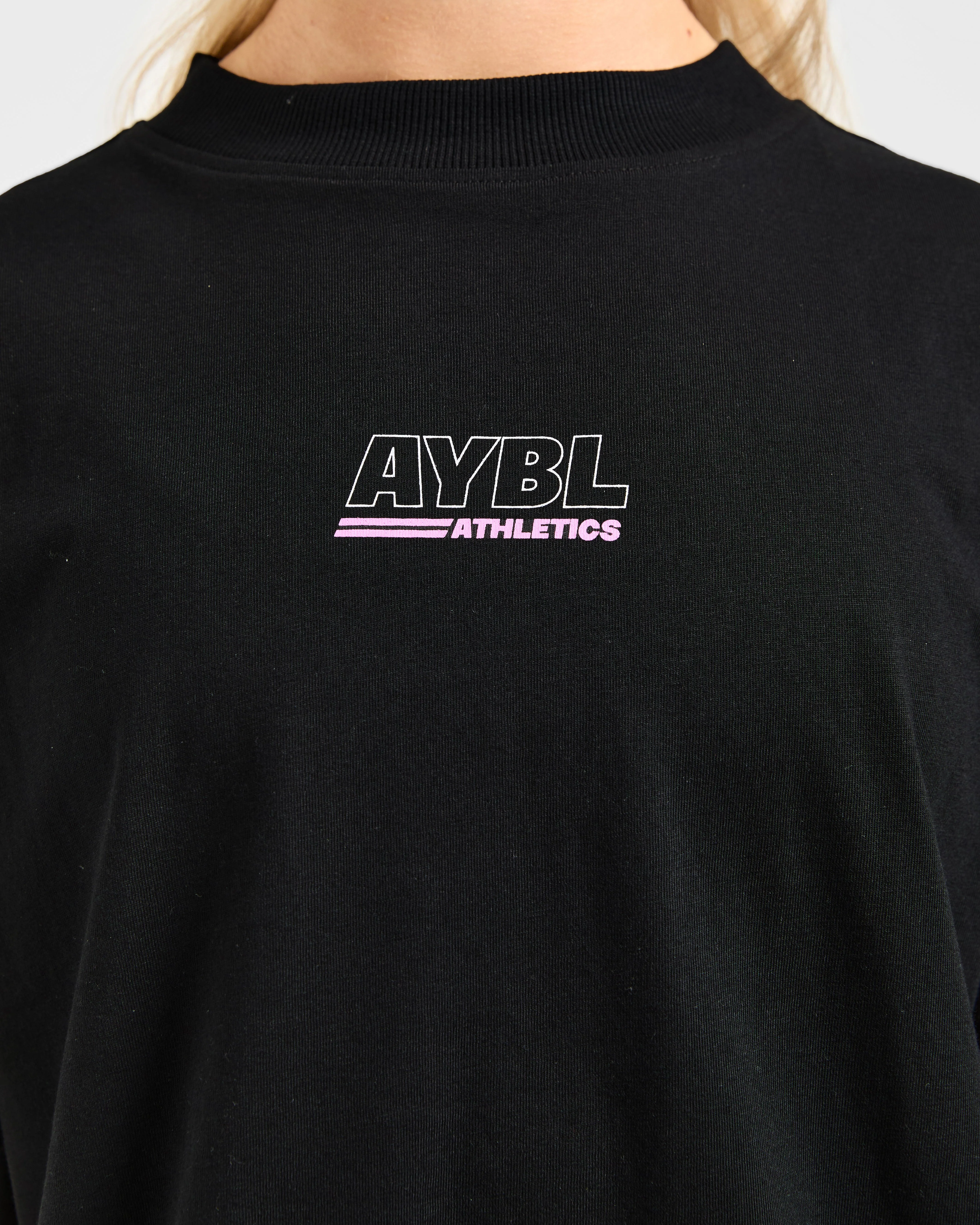Athletics Track Oversized T Shirt - Zwart/Roze - Image 6