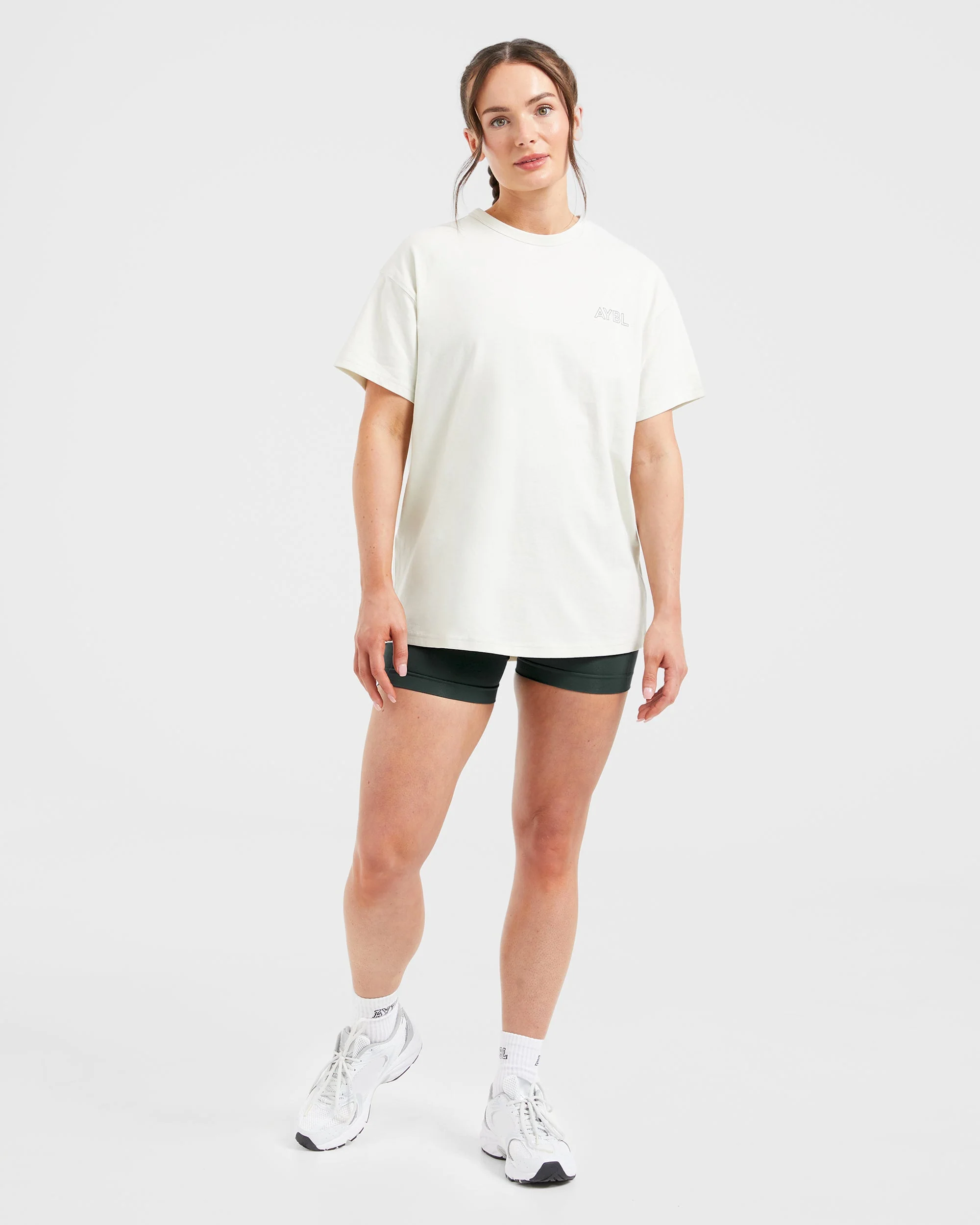 AYBL Athletics Oversized T Shirt - Off Wit/Groen - Image 3