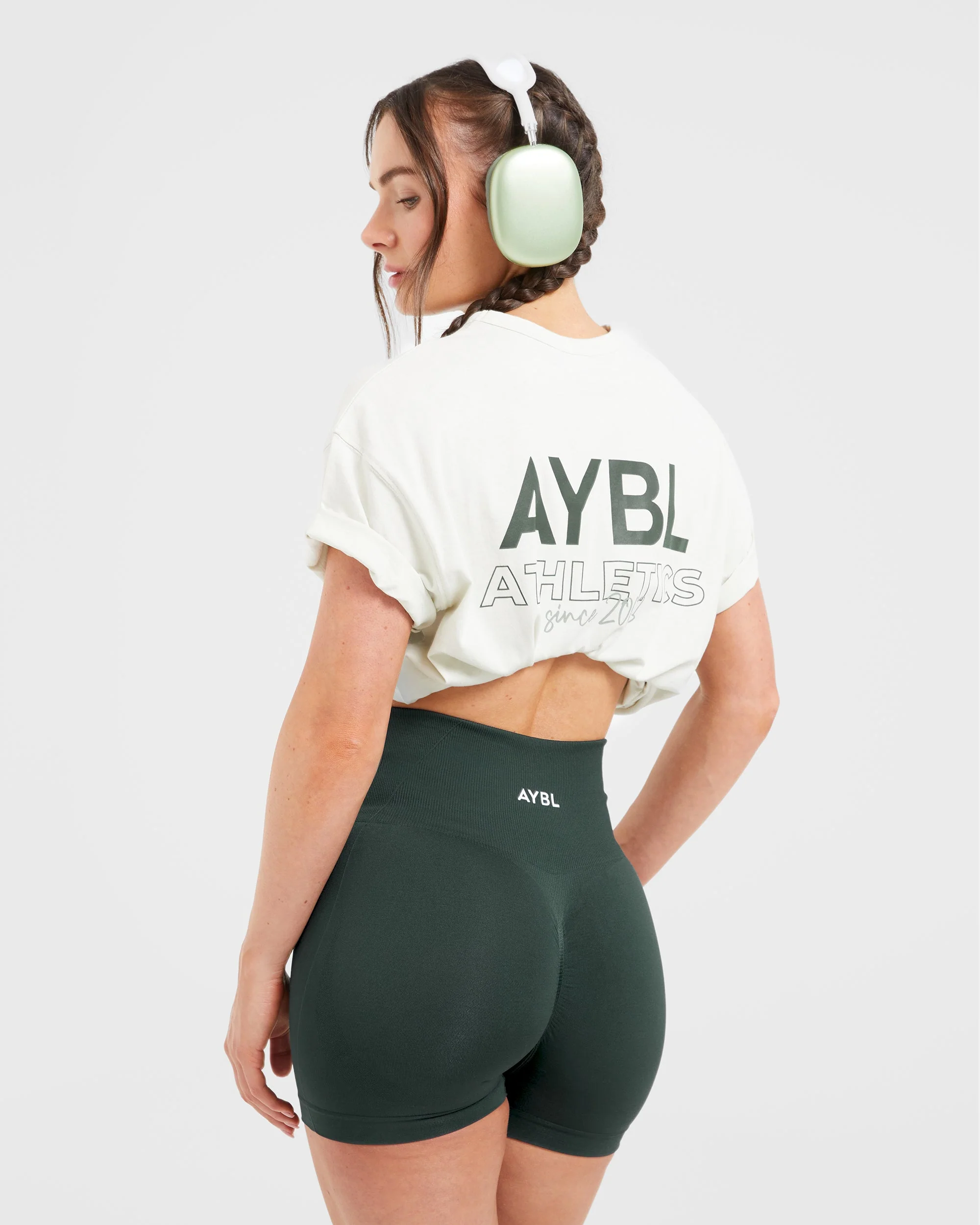 AYBL Athletics Oversized T Shirt - Off Wit/Groen - Image 7