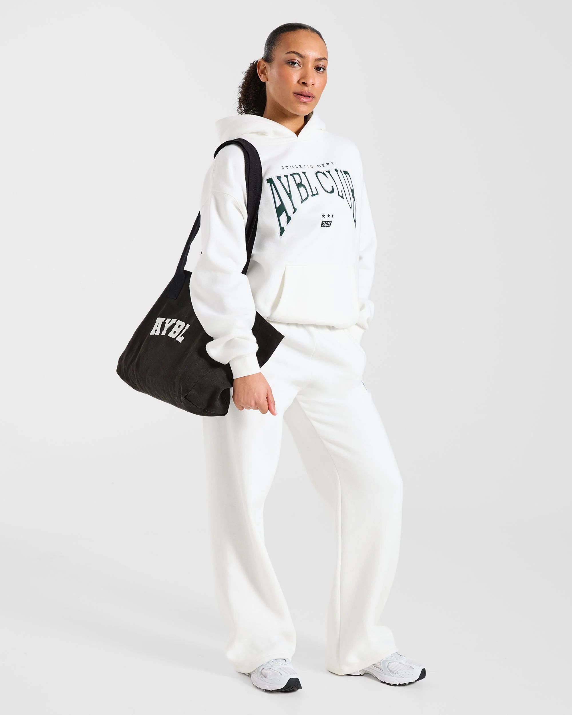 AYBL Club Oversized Hoodie - Off Wit/Forest Groen - Image 8