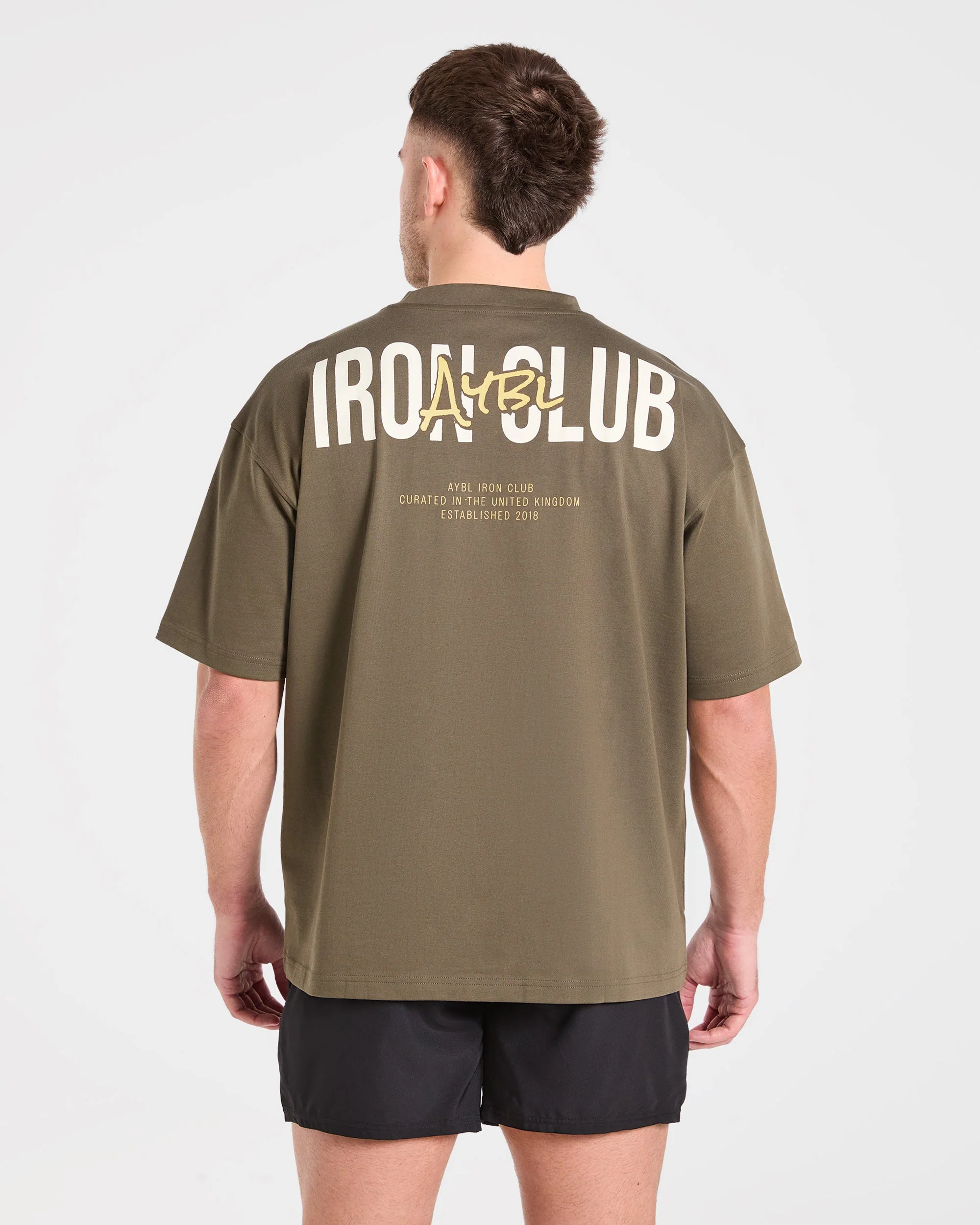 AYBL Iron Club Oversized T Shirt - Olive Groen