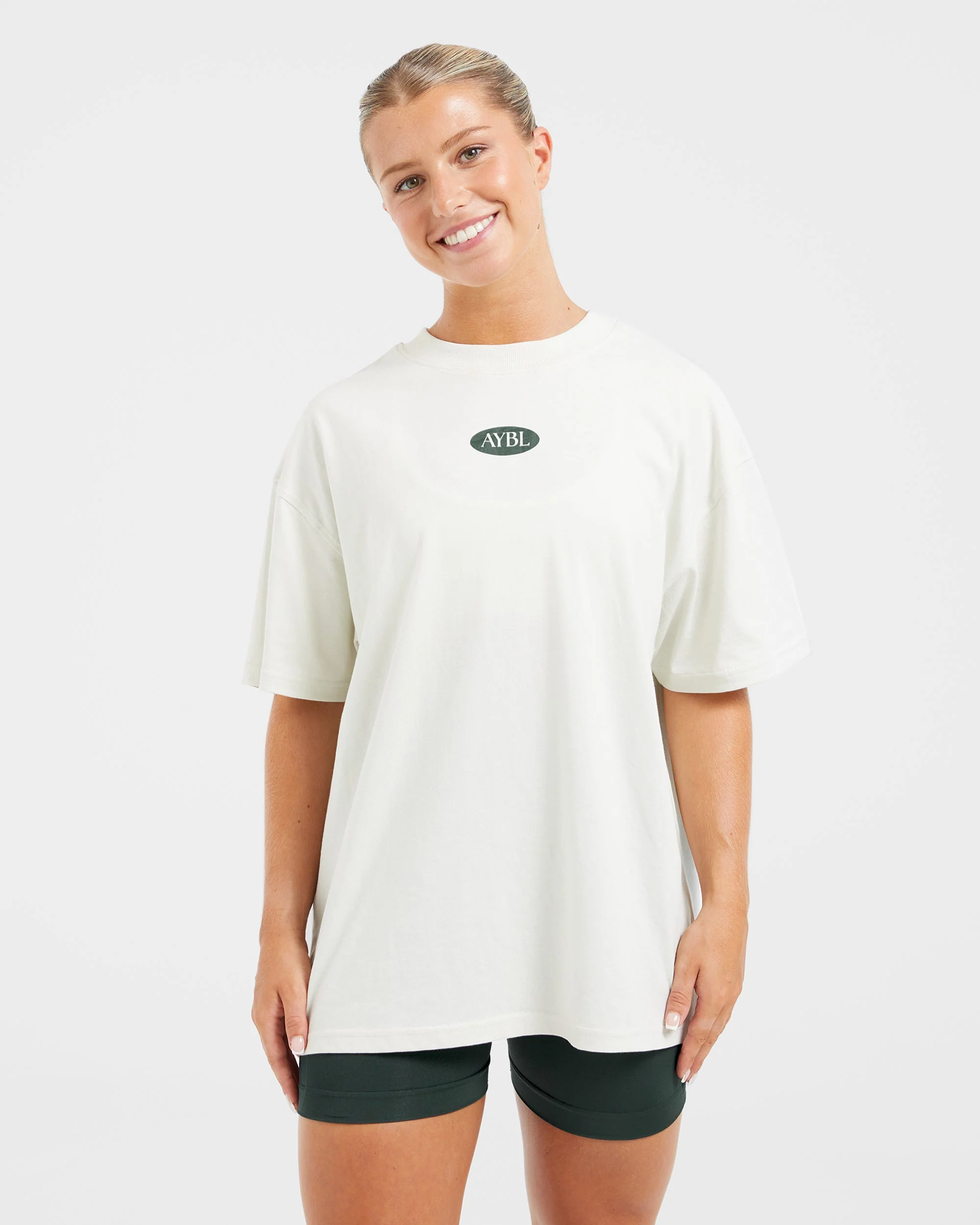 AYBL Lifestyle Oversized T Shirt - Off Wit/Forest - Image 2