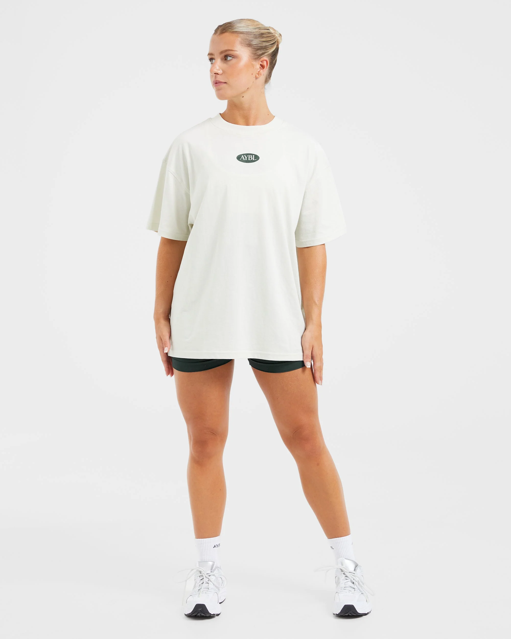 AYBL Lifestyle Oversized T Shirt - Off Wit/Forest - Image 3