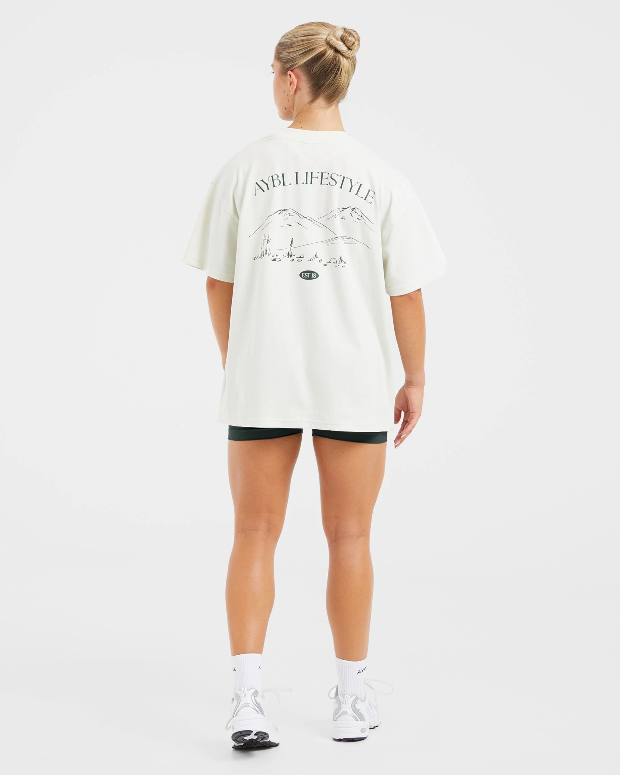 AYBL Lifestyle Oversized T Shirt - Off Wit/Forest - Image 4