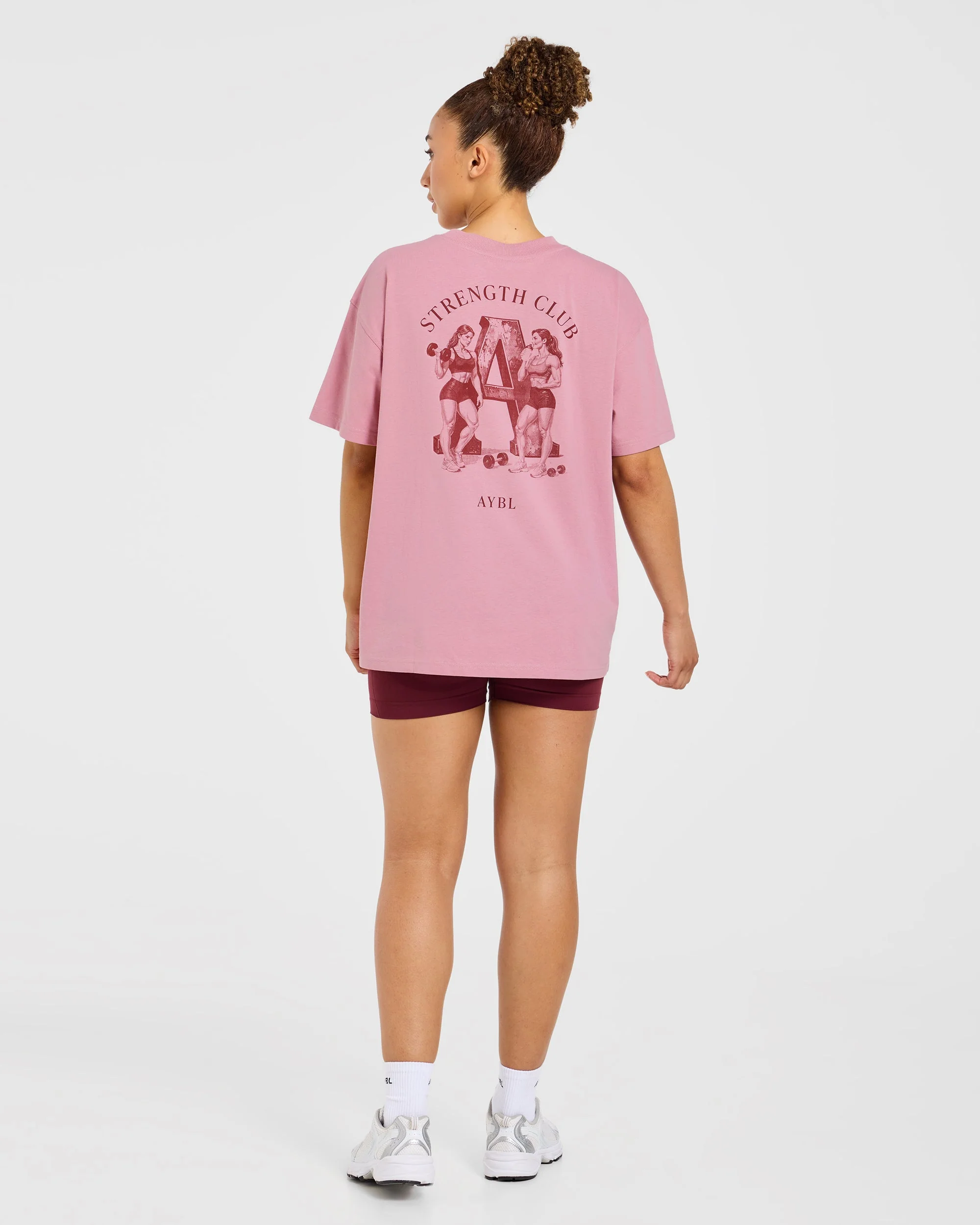 AYBL Strength Club Oversized T Shirt - Dusty Roze - Image 4