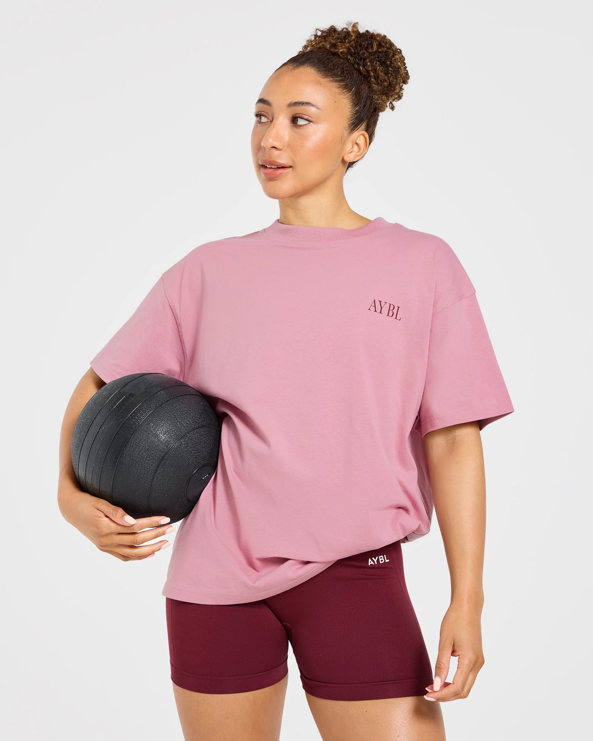 AYBL Strength Club Oversized T Shirt - Dusty Roze - Image 7