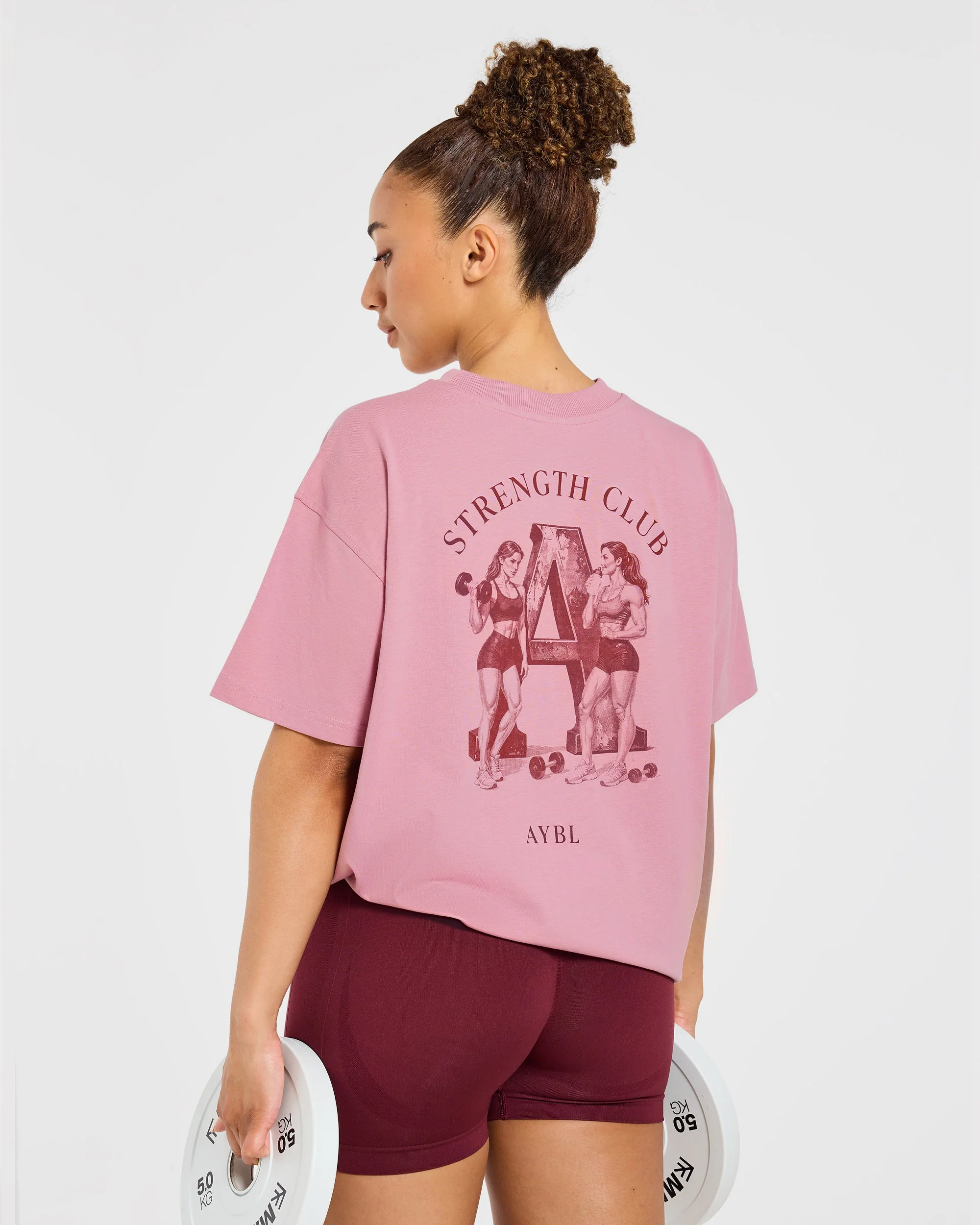 AYBL Strength Club Oversized T Shirt - Dusty Roze - Image 8