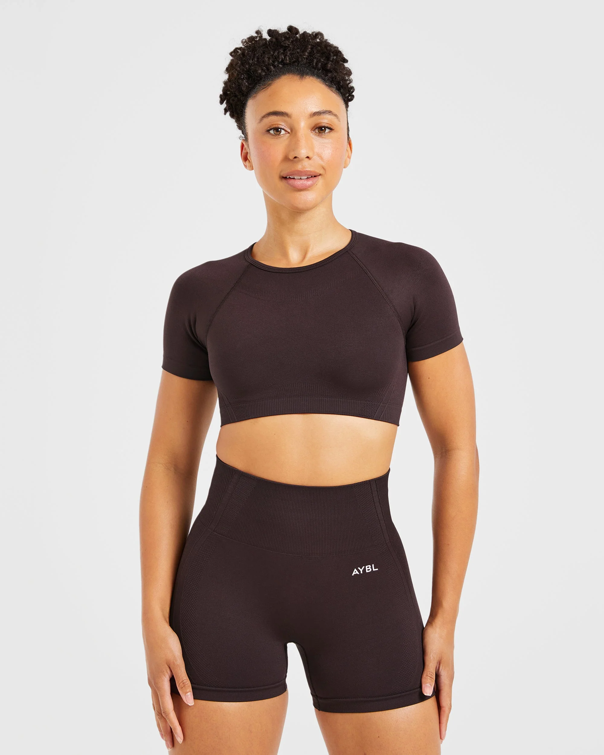 Balance V3 Seamless Crop Top - Dark Brown