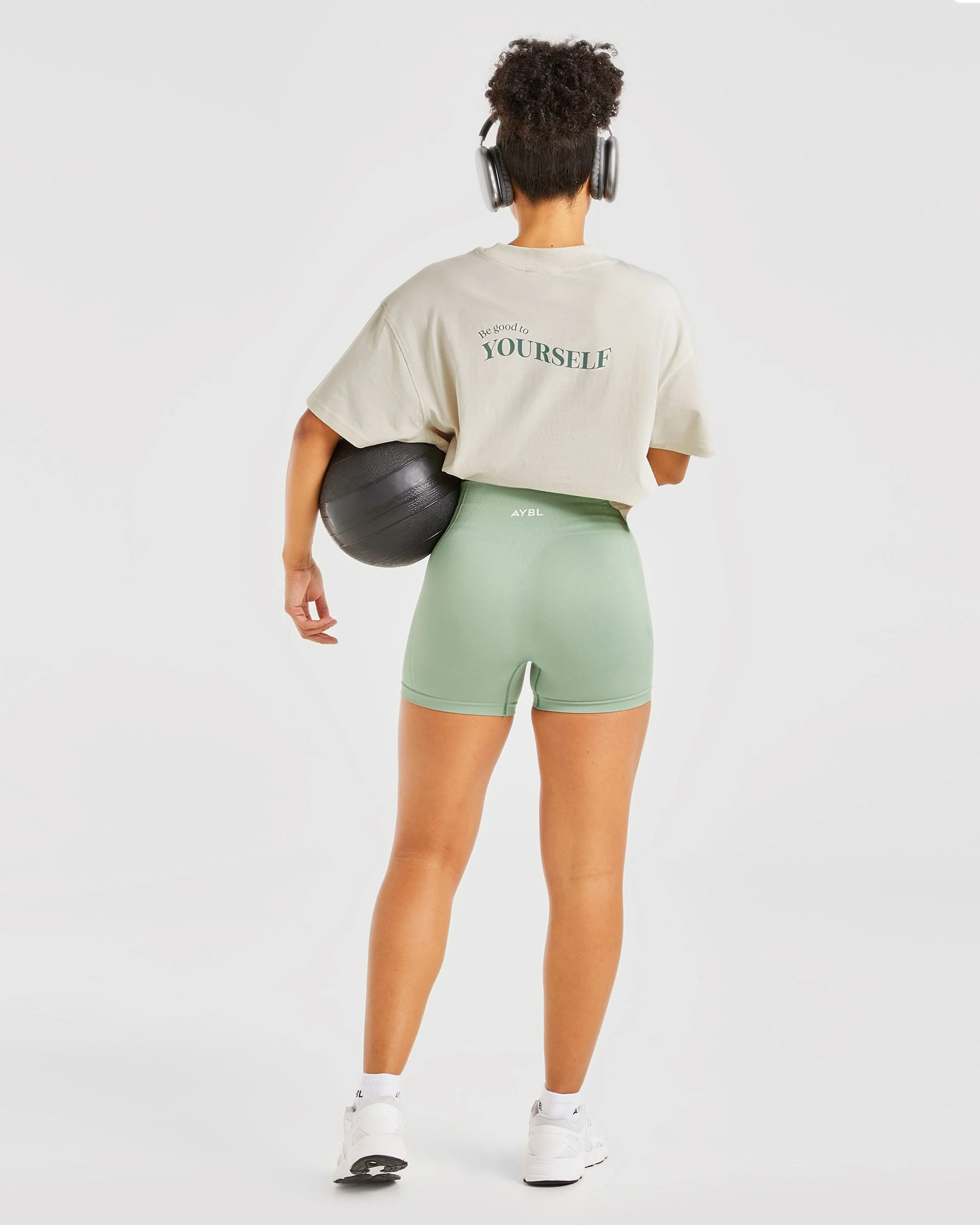 Be Good To Yourself Oversized T Shirt - Off Wit/Groen - Image 8