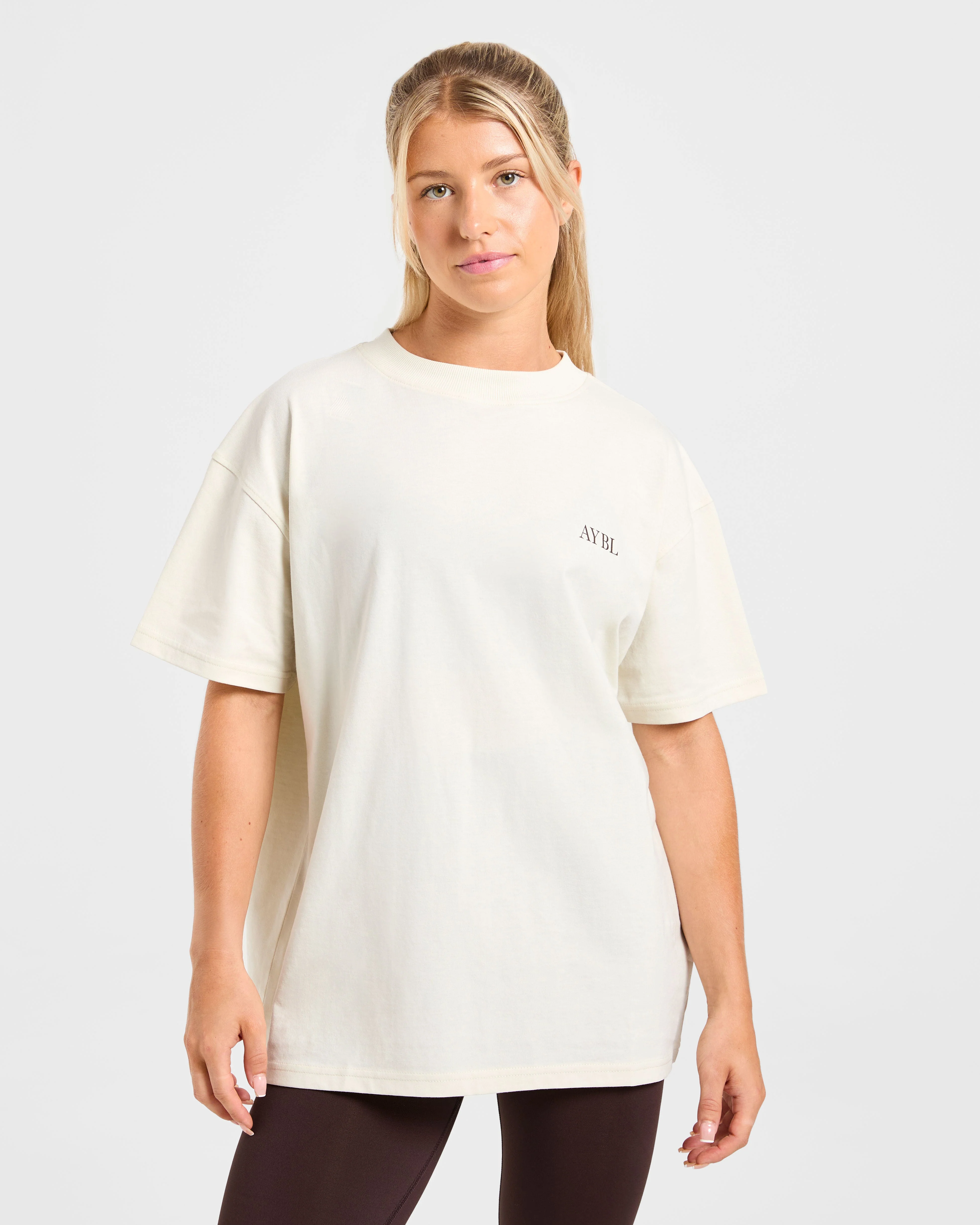 Body, Mind, You Oversized T Shirt - Beige/Bruin - Image 2