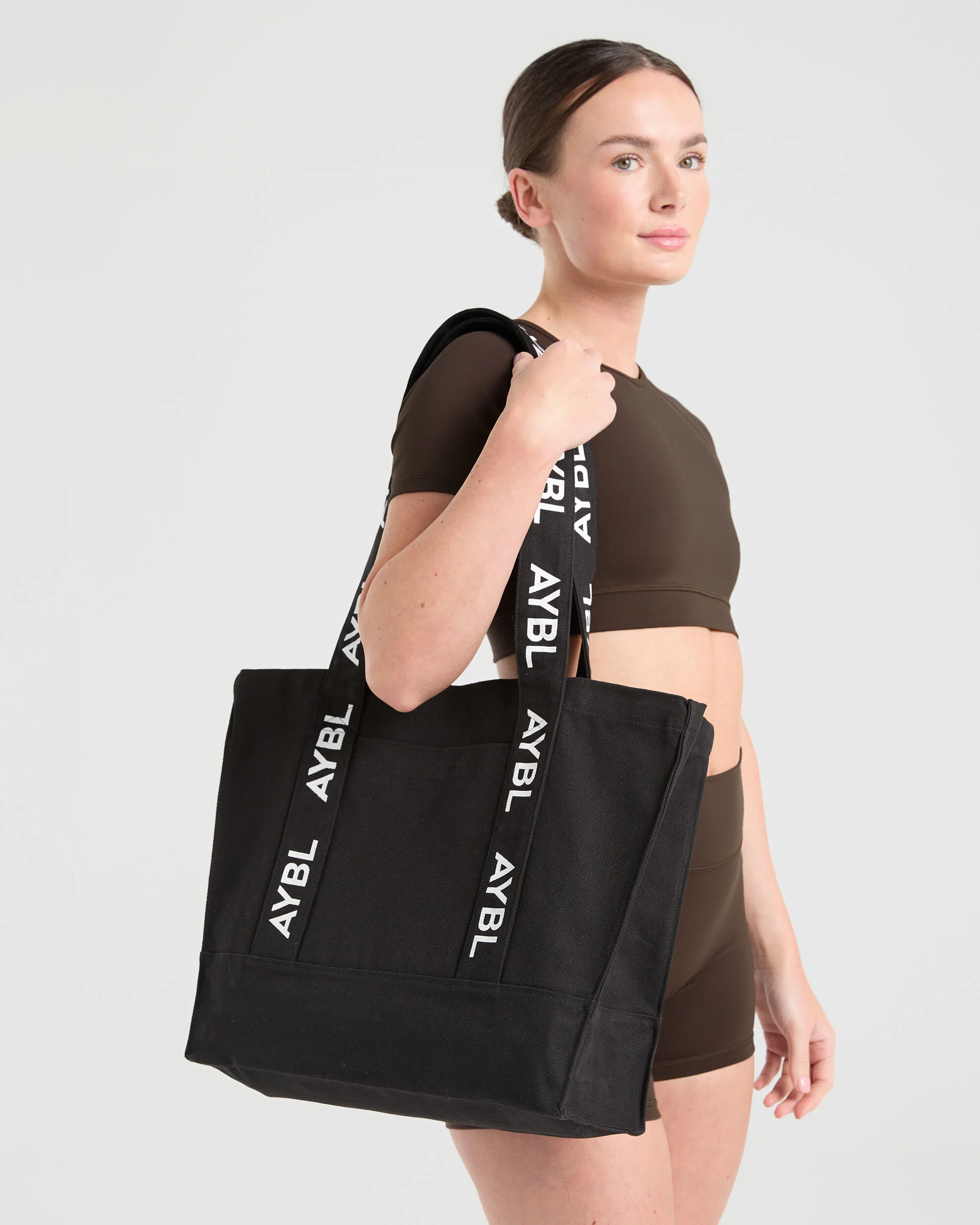 Branded Strap Tote Bag - Zwart - Image 2