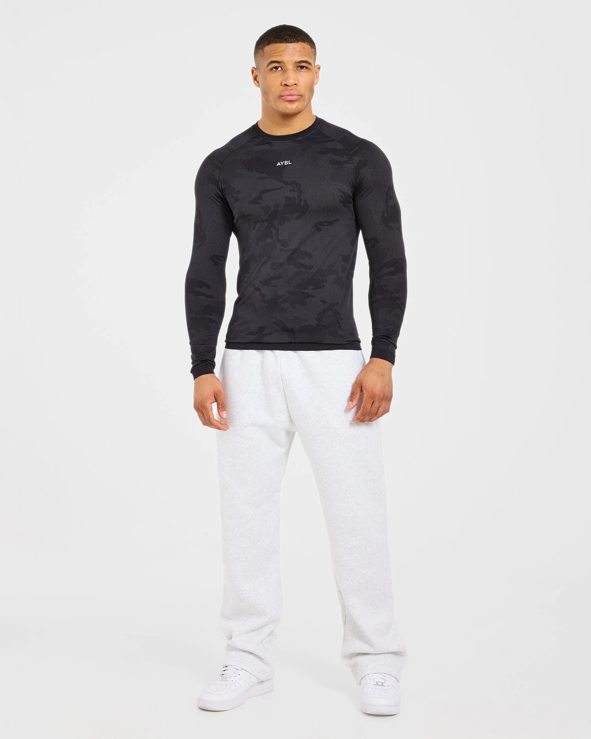 Camo Seamless Long Sleeve T Shirt - Zwart - Image 3