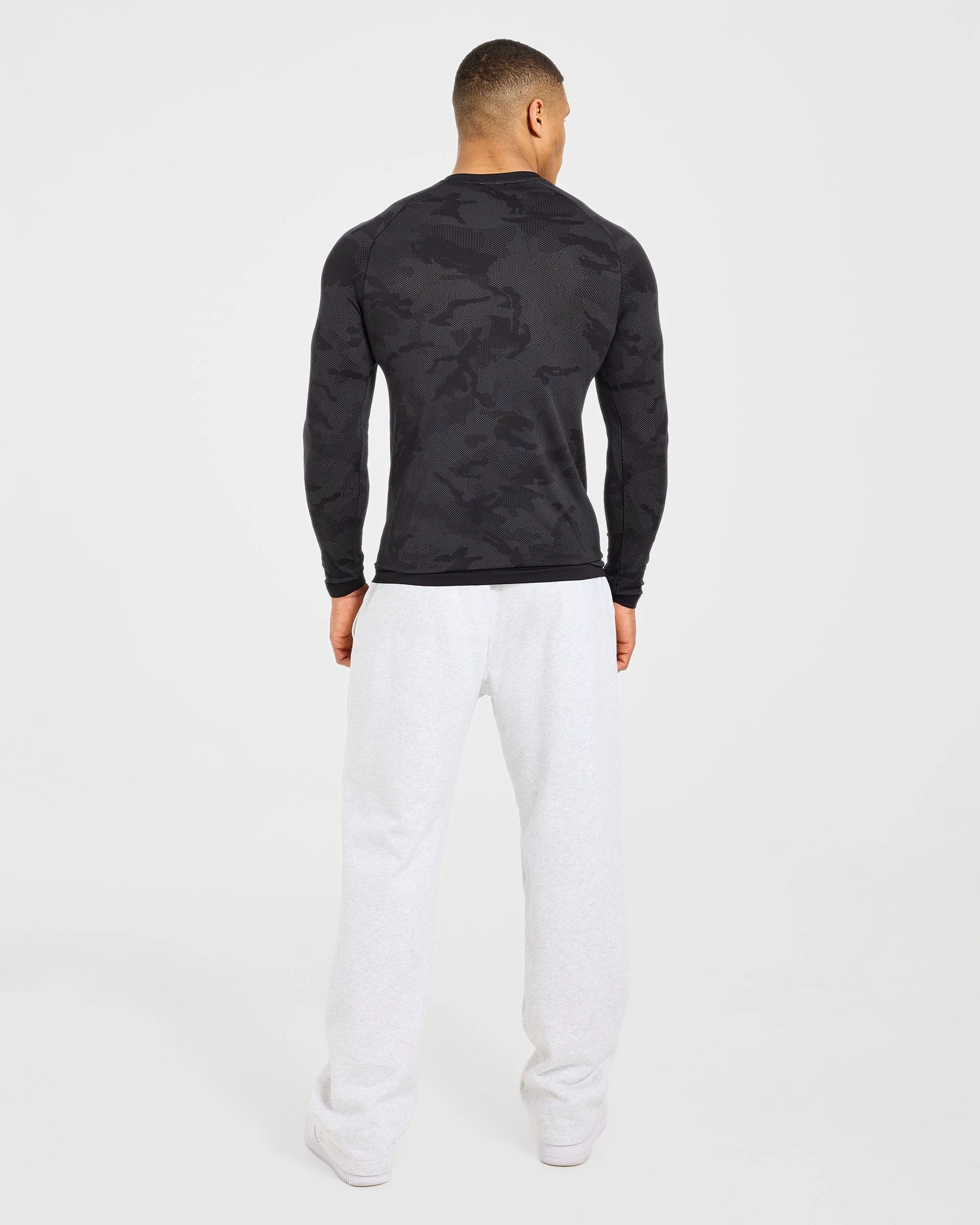 Camo Seamless Long Sleeve T Shirt - Zwart - Image 4
