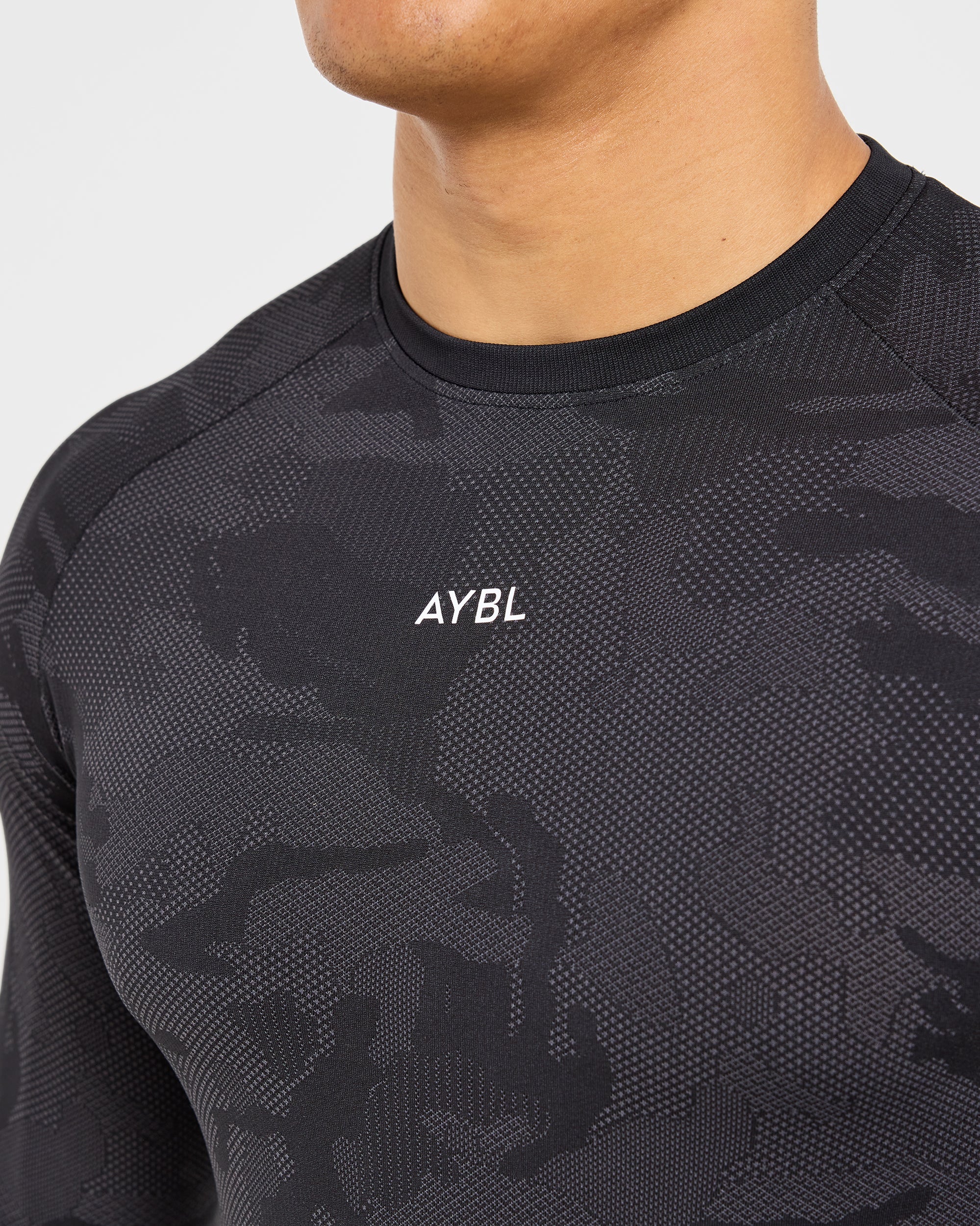 Camo Seamless Long Sleeve T Shirt - Zwart - Image 5