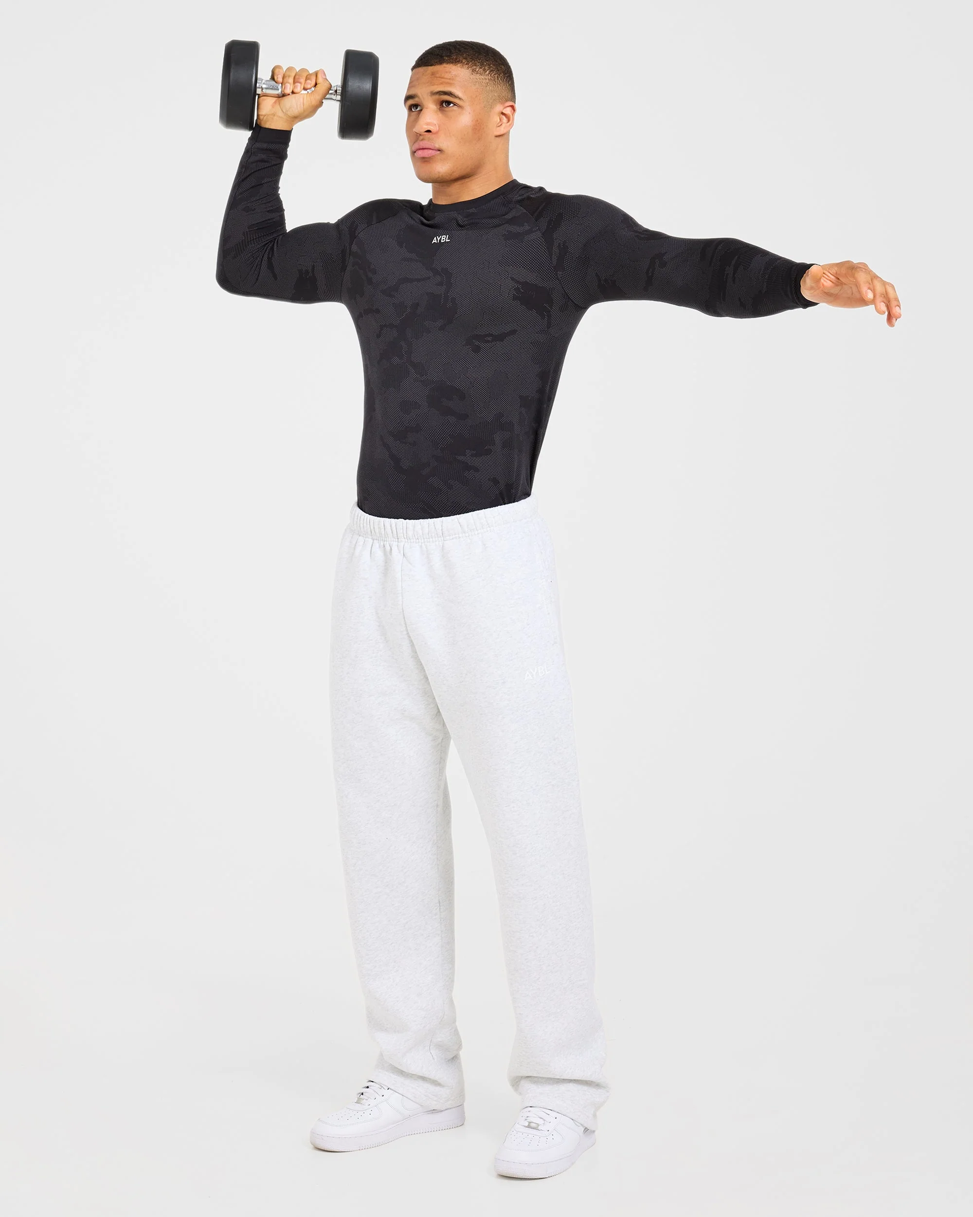 Camo Seamless Long Sleeve T Shirt - Zwart - Image 8
