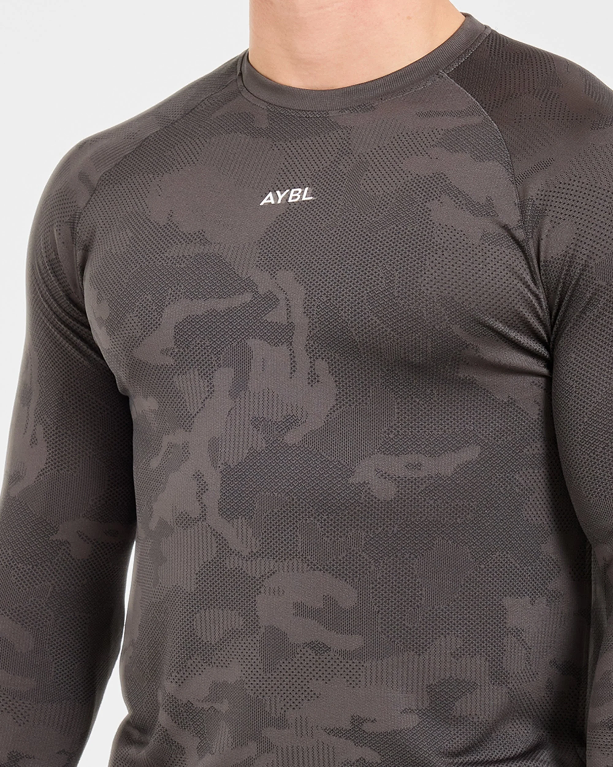 Camo Seamless Long Sleeve T Shirt - Charcoal - Image 6