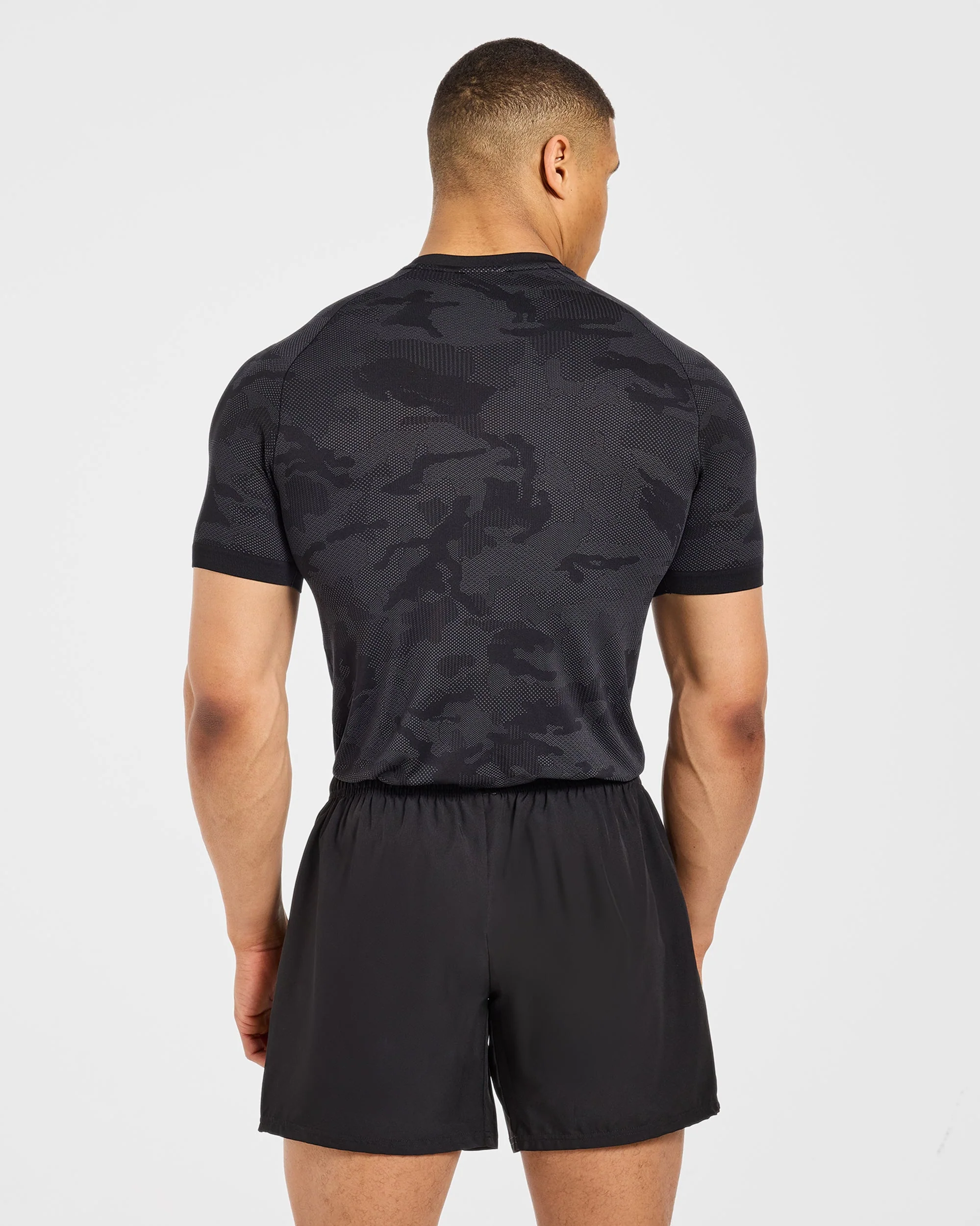 Camo Seamless T Shirt - Zwart - Image 2