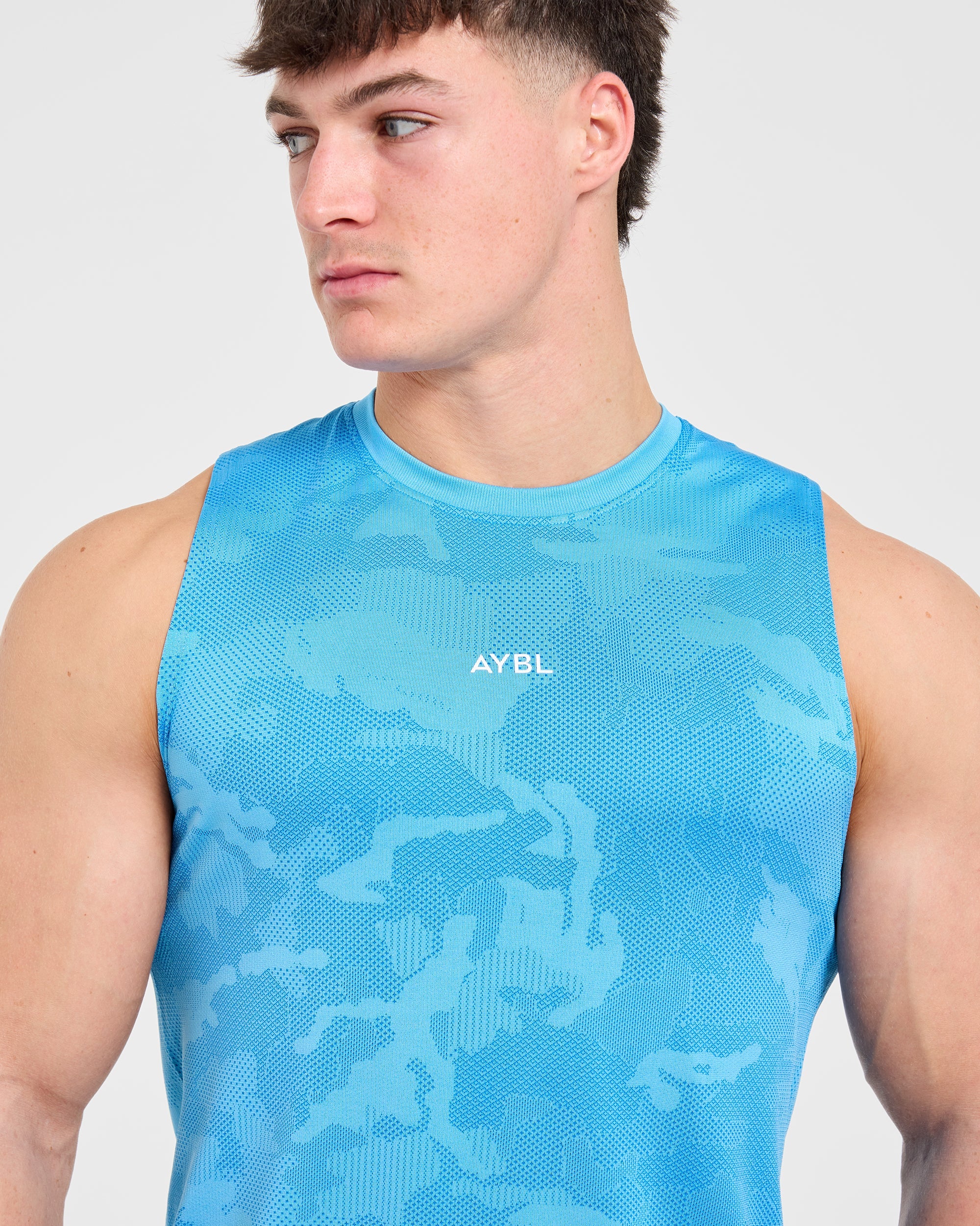 Camo Seamless Tank - Bright Aqua - Image 5