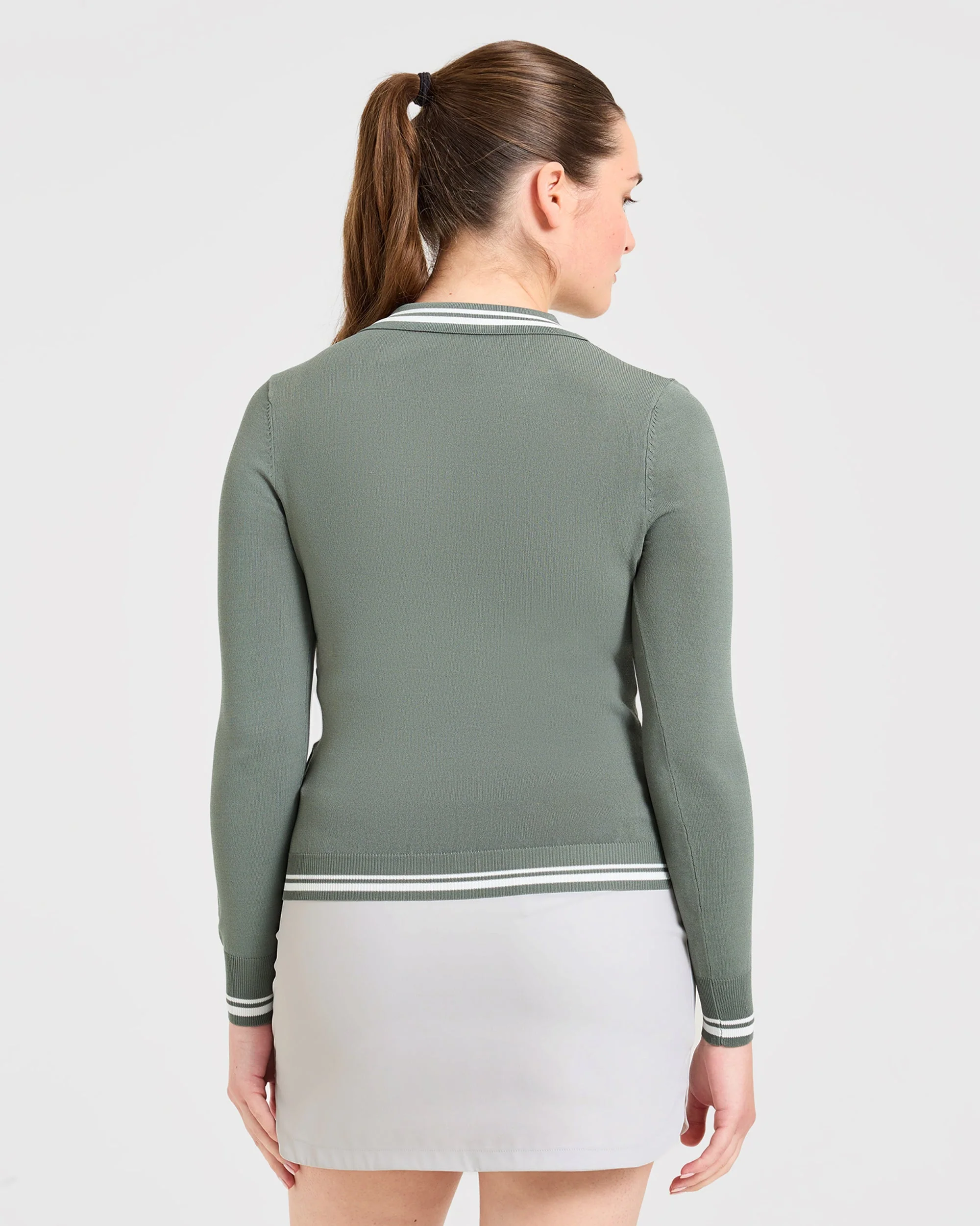 Classic Knitted Long Sleeve Polo - Hillside Groen - Image 2