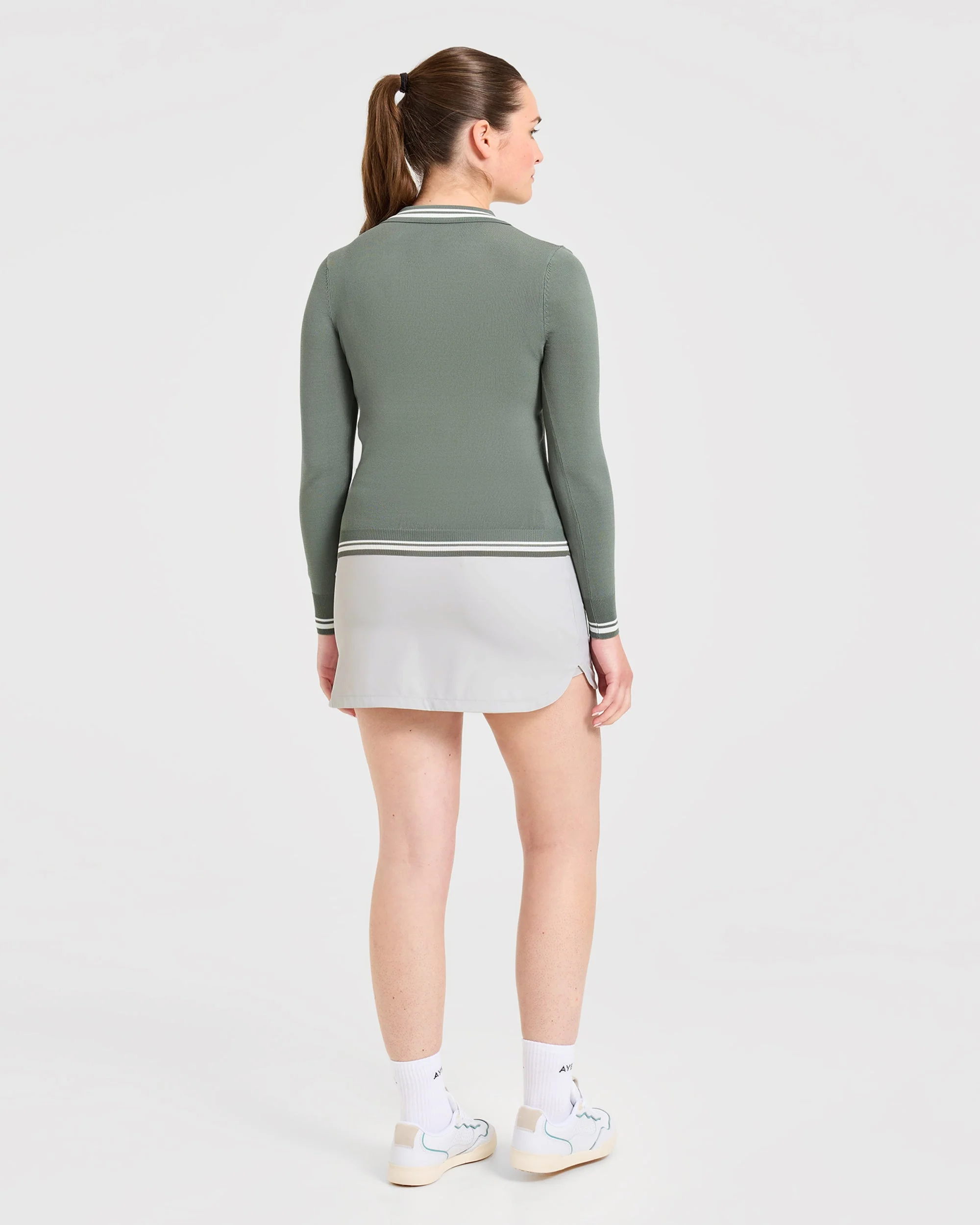 Classic Knitted Long Sleeve Polo - Hillside Groen - Image 4