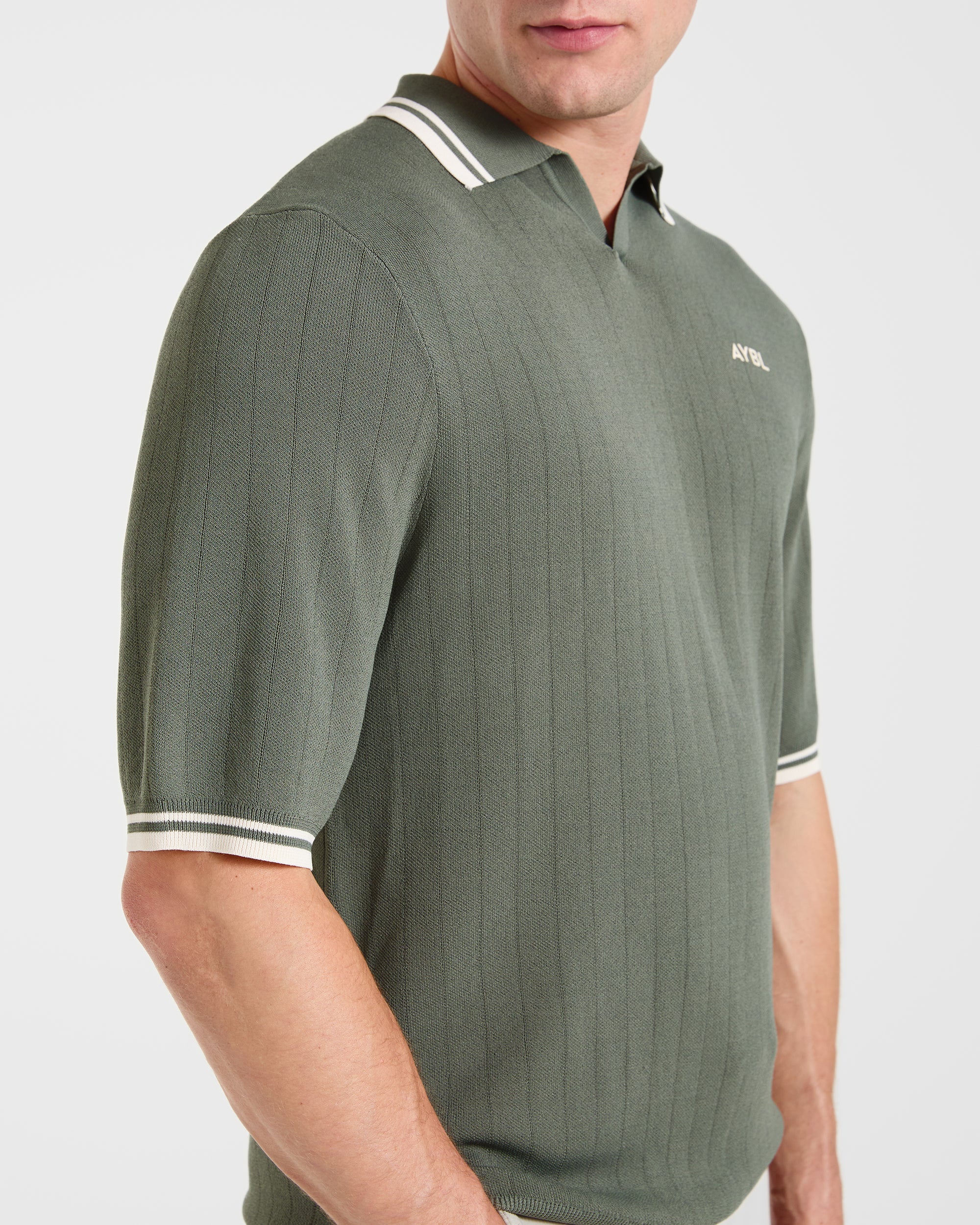 Classic Knitted Polo - Hillside Groen - Image 6
