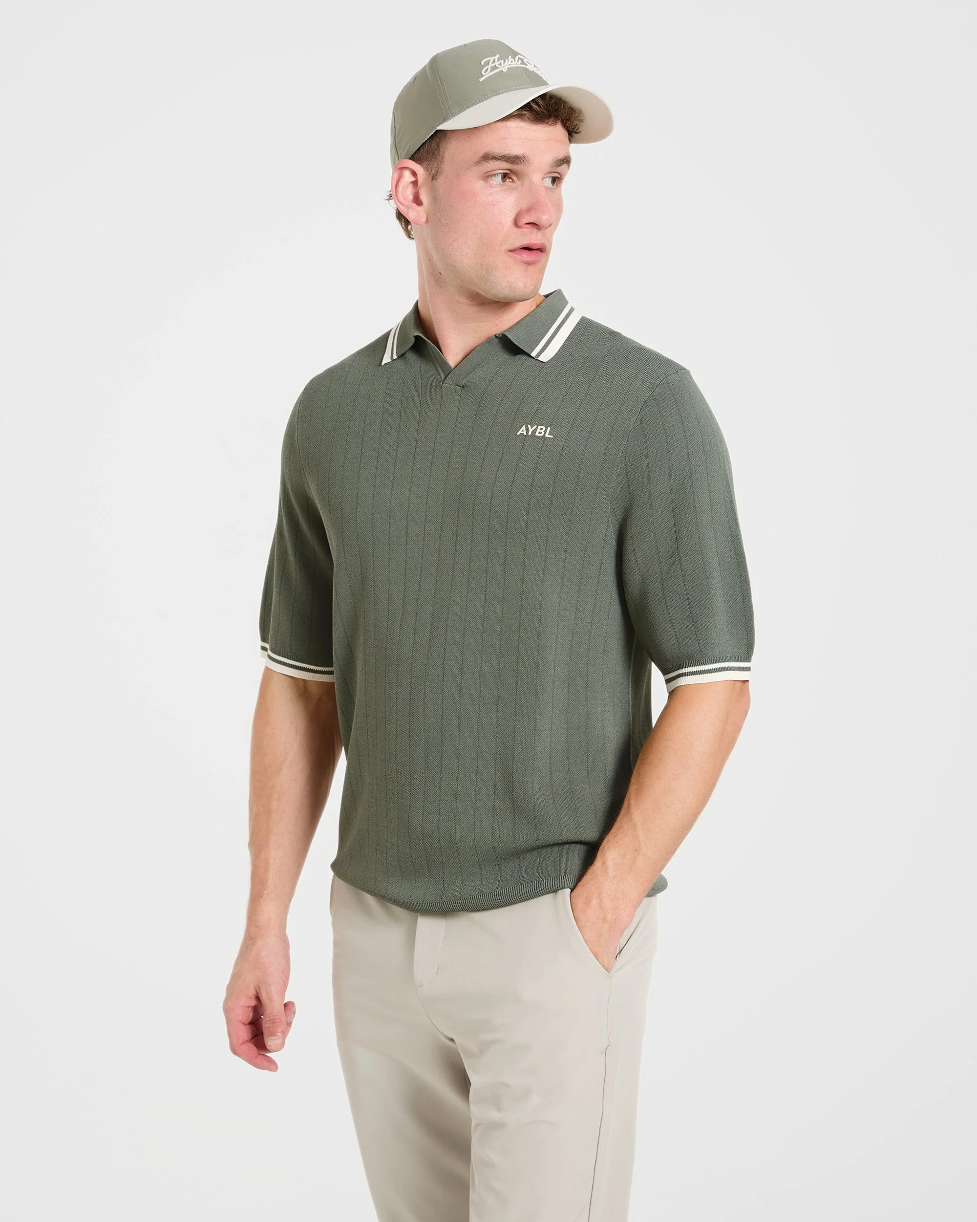 Classic Knitted Polo - Hillside Groen - Image 8