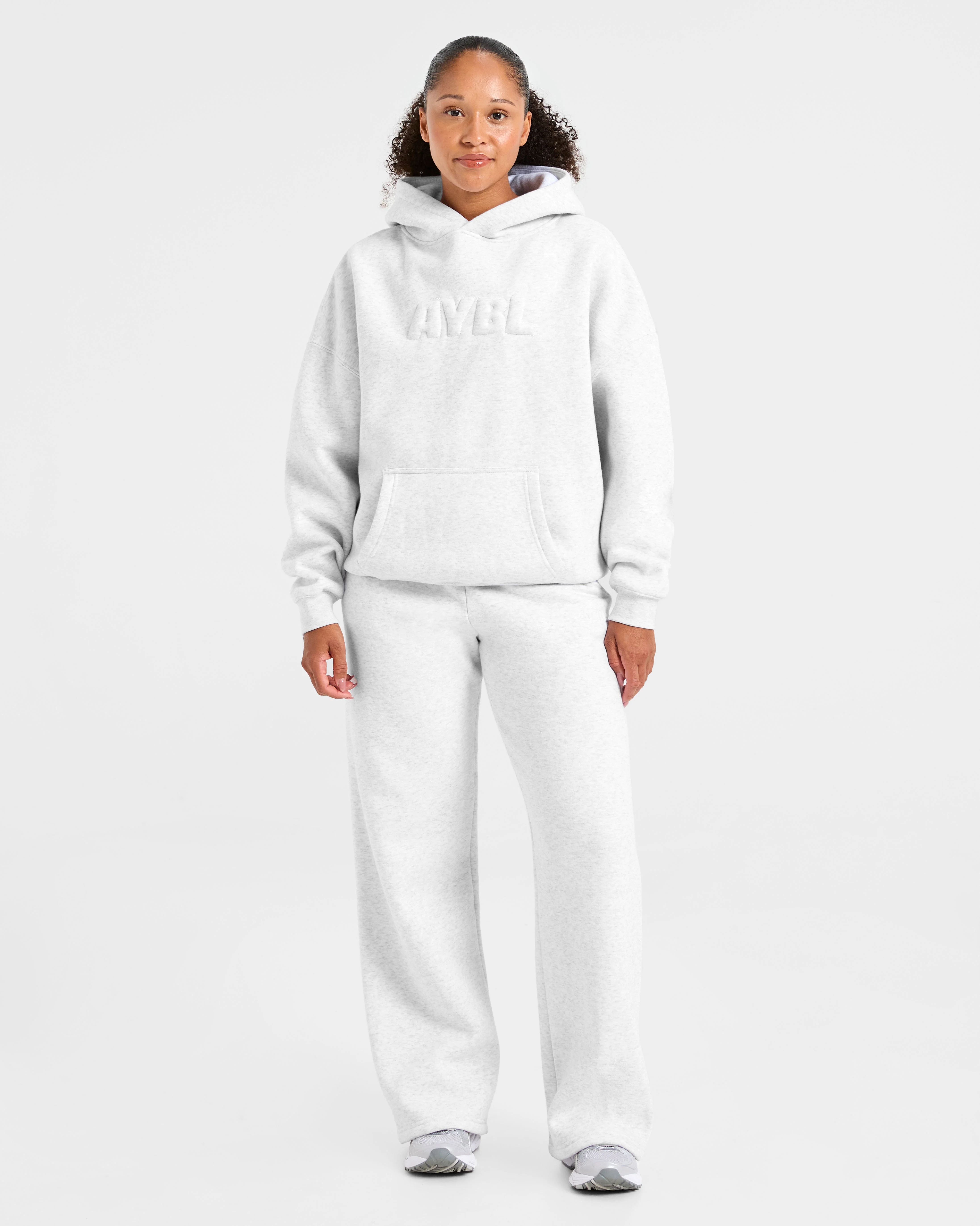 Classic Plush Oversized Straight Leg Joggers - Heather Grijs - Image 3