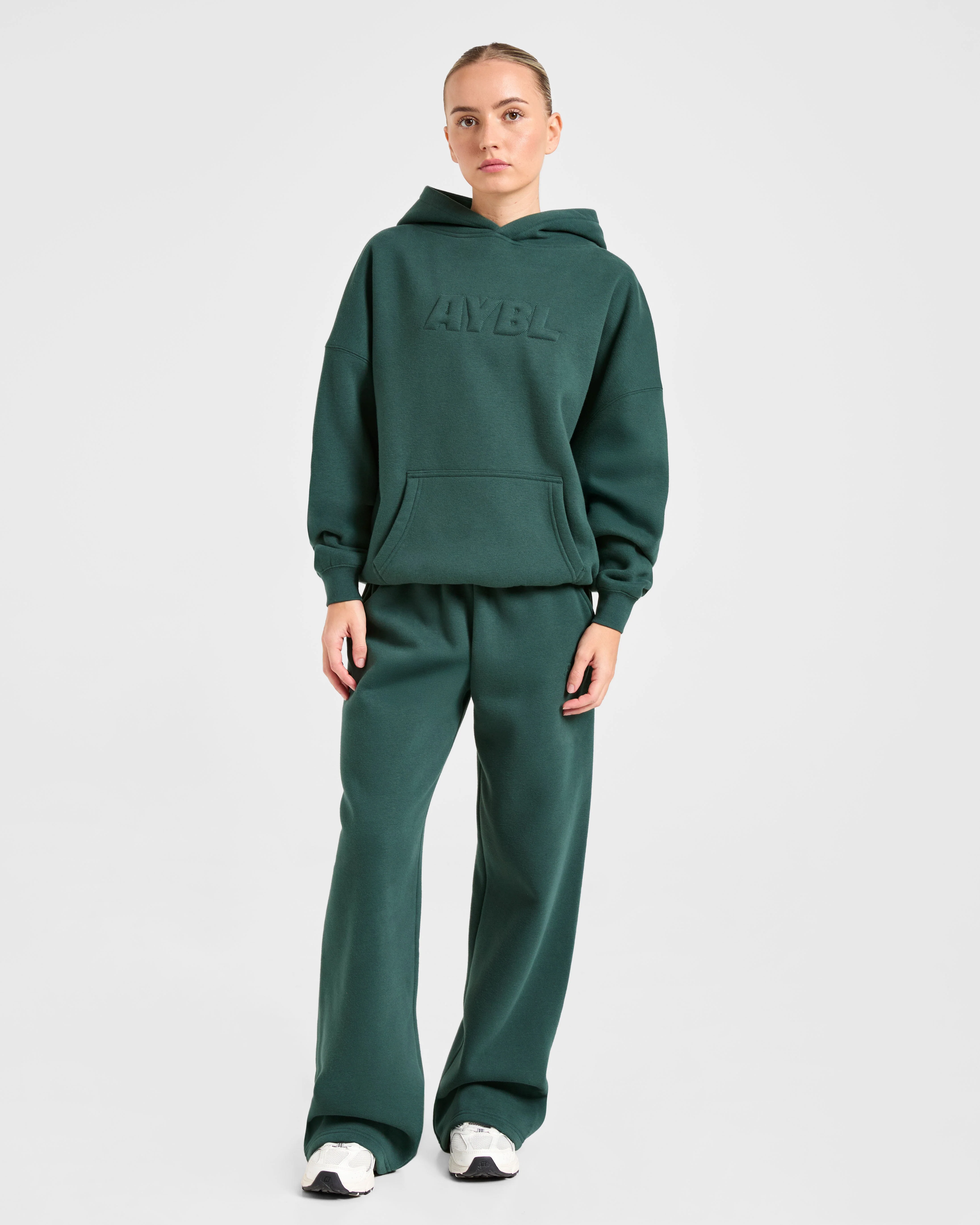 Classic Plush Oversized Straight Leg Joggers - Pine Groen - Image 3
