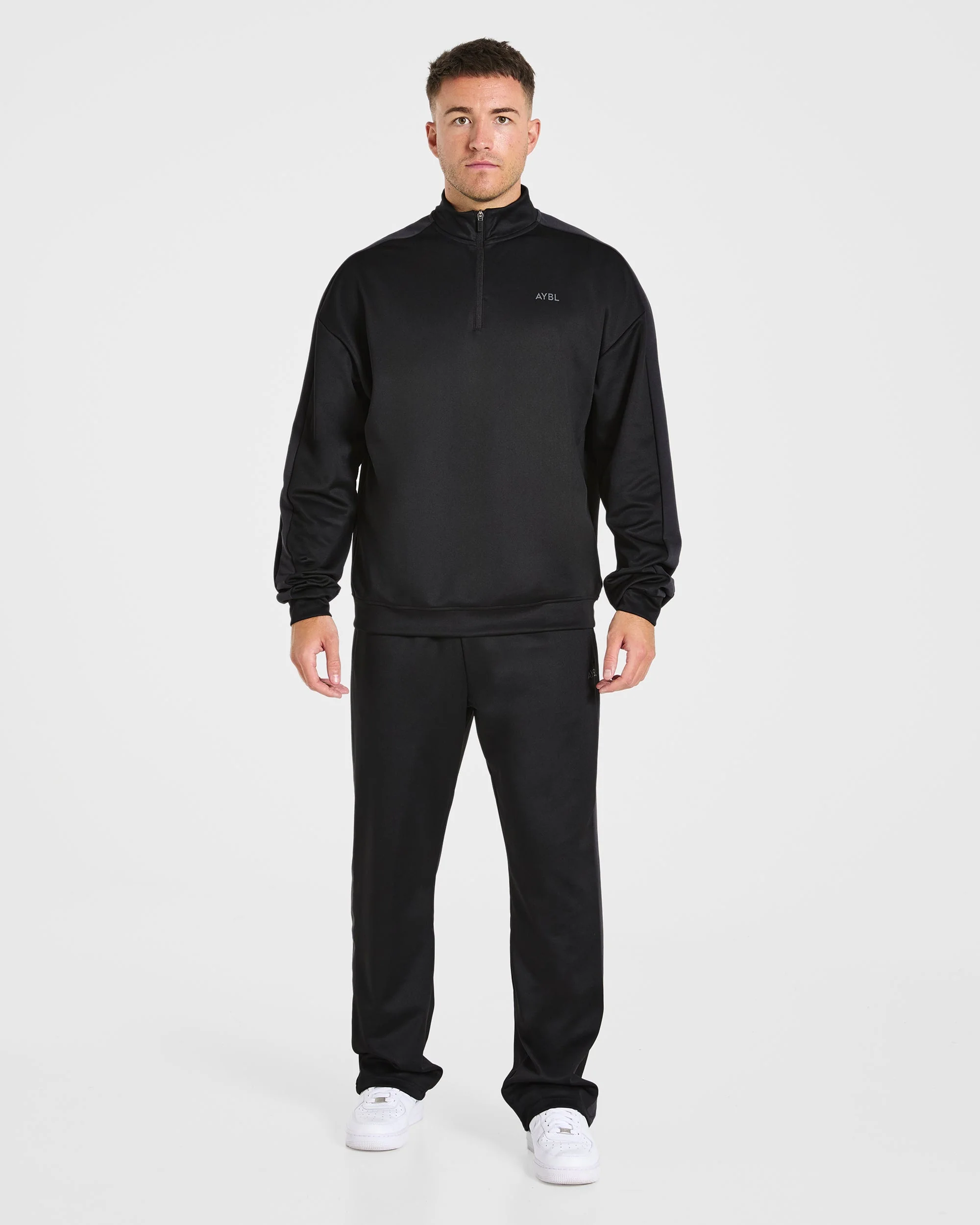 Classic Track 1/4 Zip Pullover - Zwart/Charcoal - Image 3