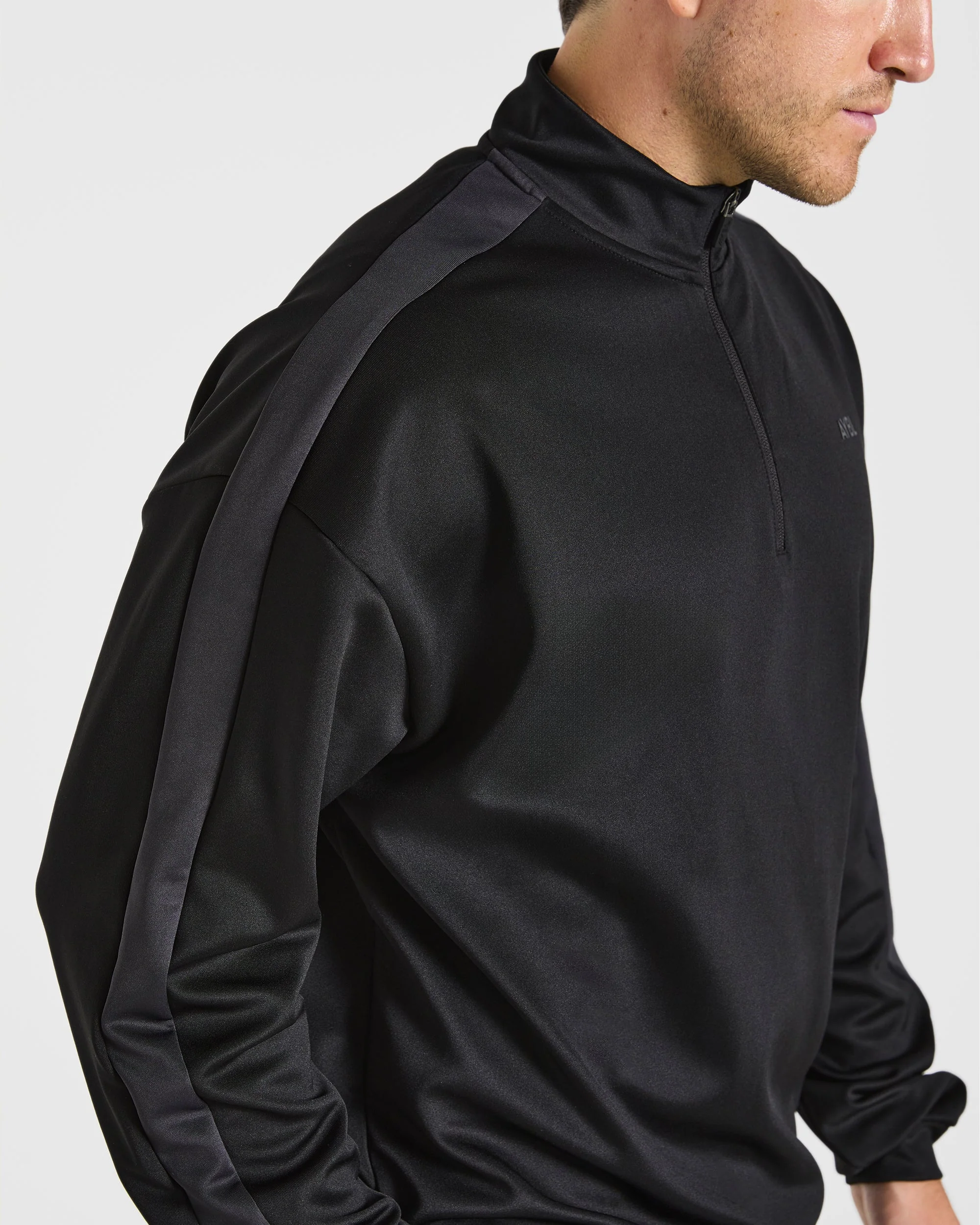 Classic Track 1/4 Zip Pullover - Zwart/Charcoal - Image 6