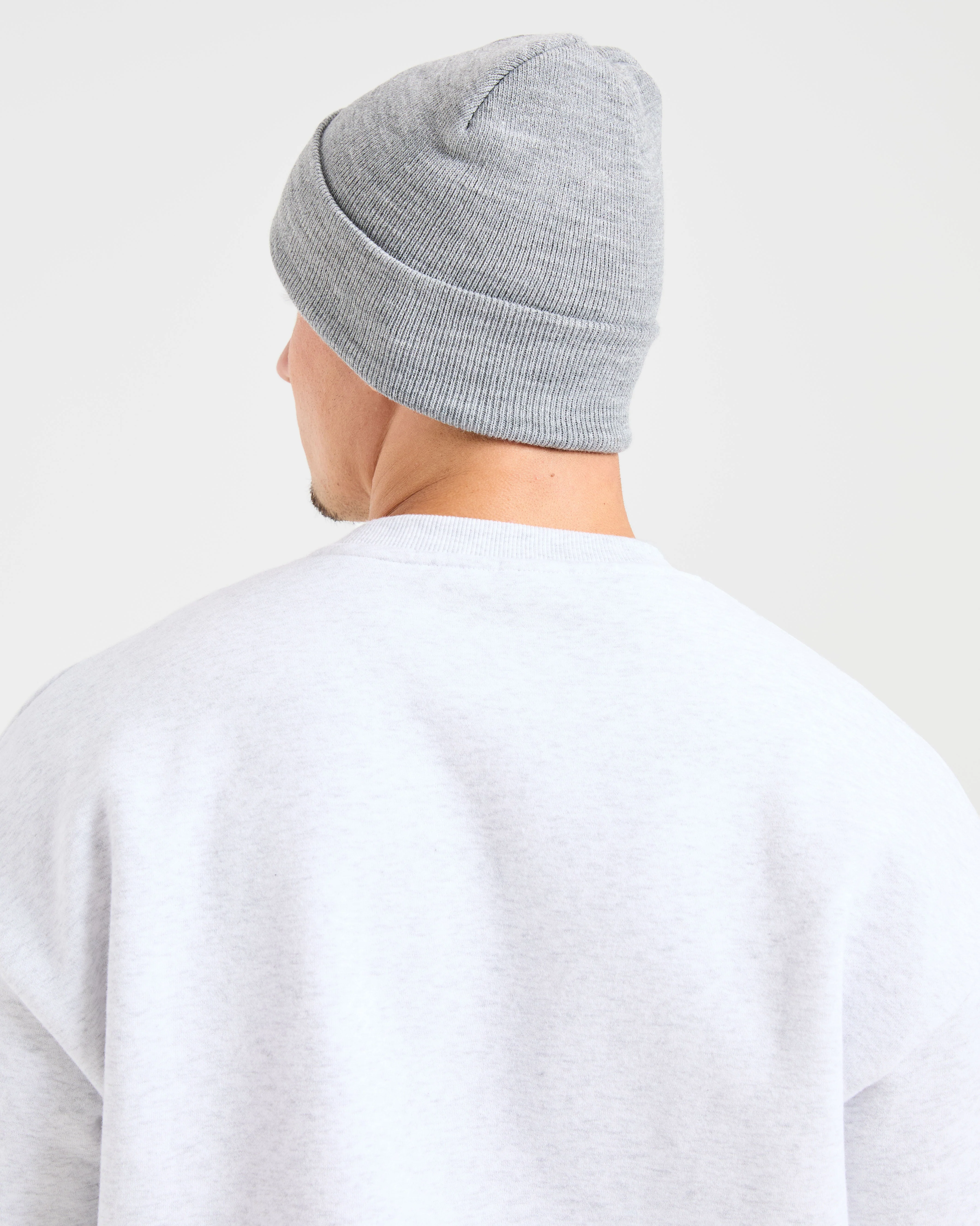 Embroidered Beanie - Grijs Marl - Image 5