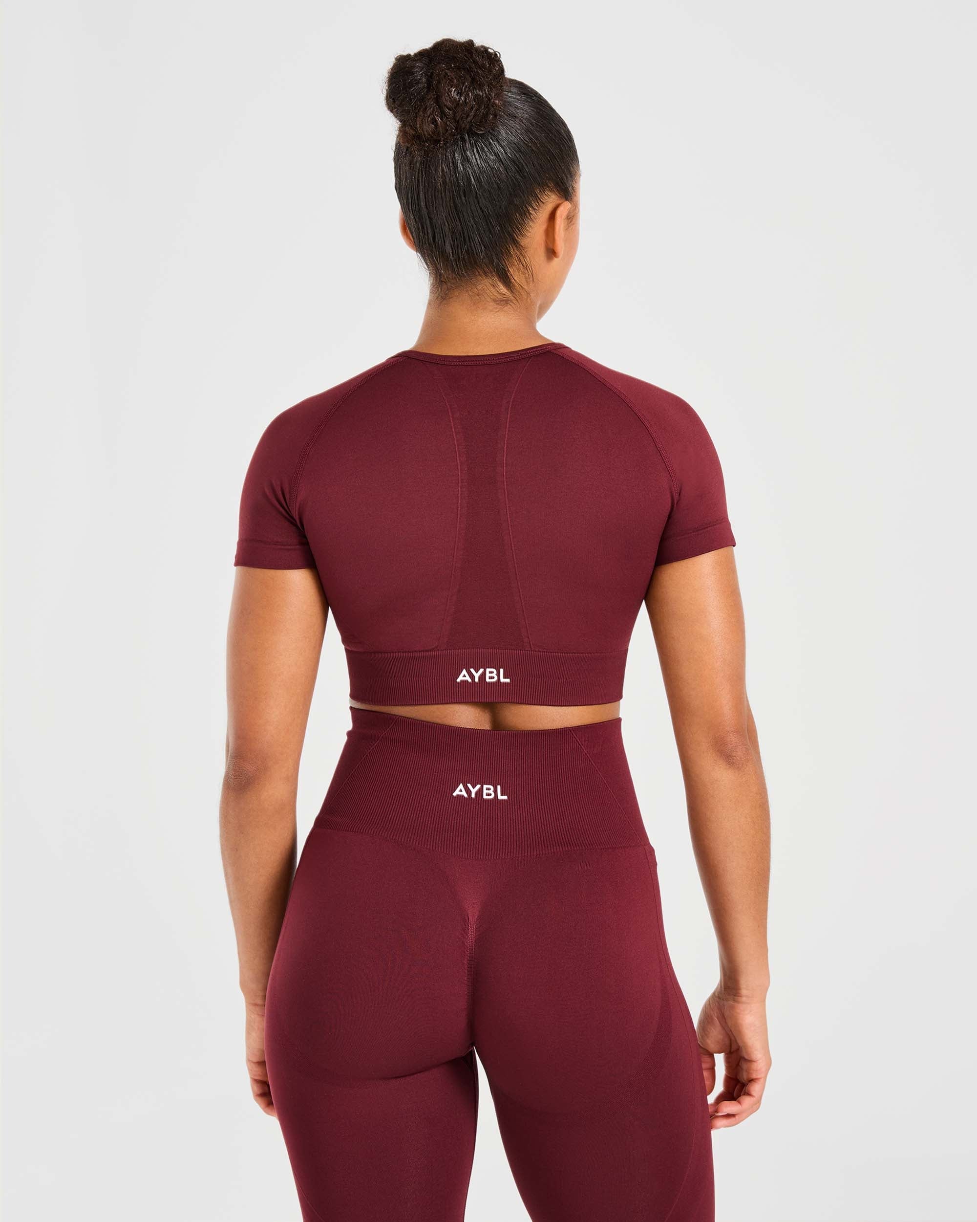 Empower Seamless Crop Top - Rood Wine - Image 2