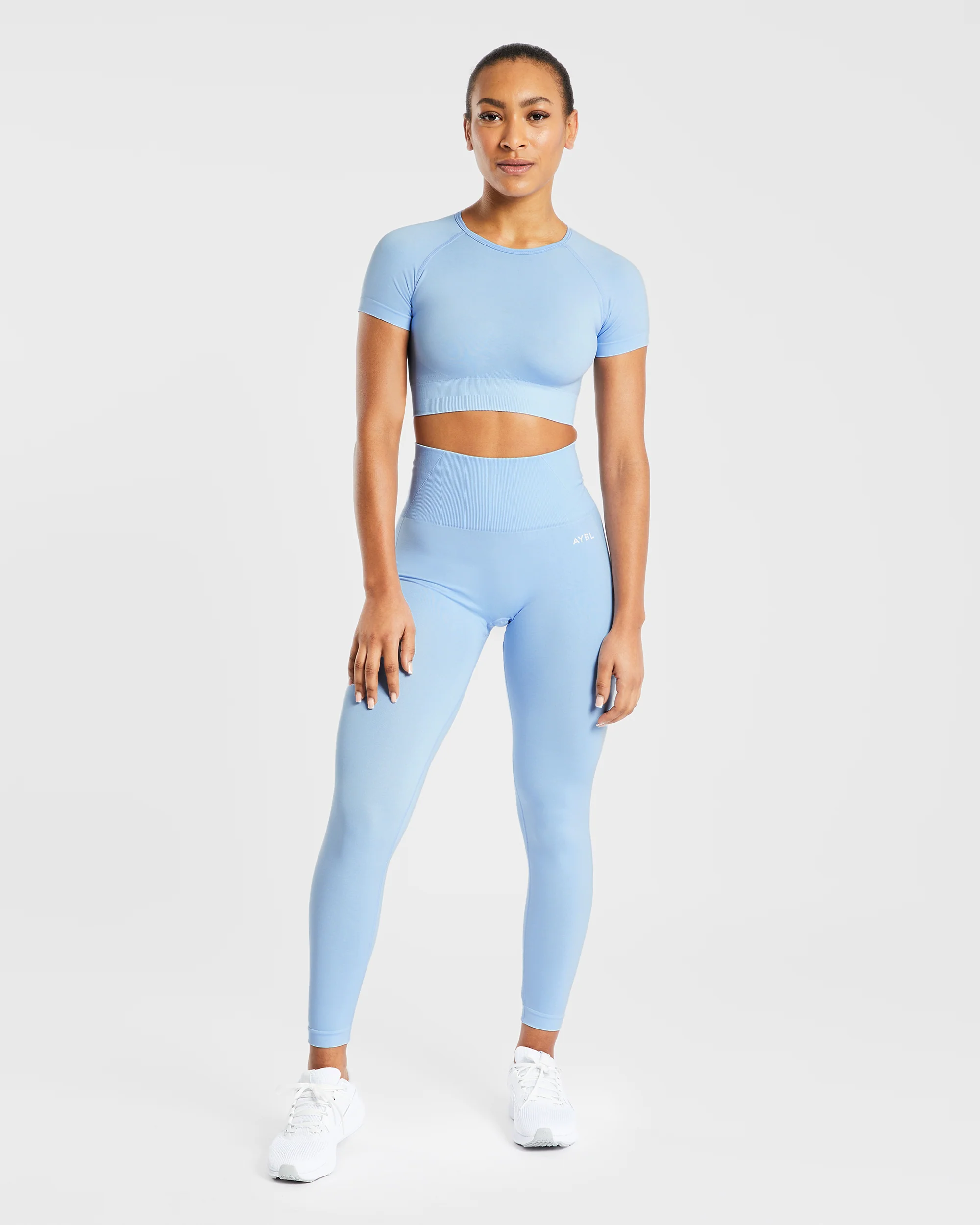 Empower Seamless Crop Top - Sky Blauw - Image 3