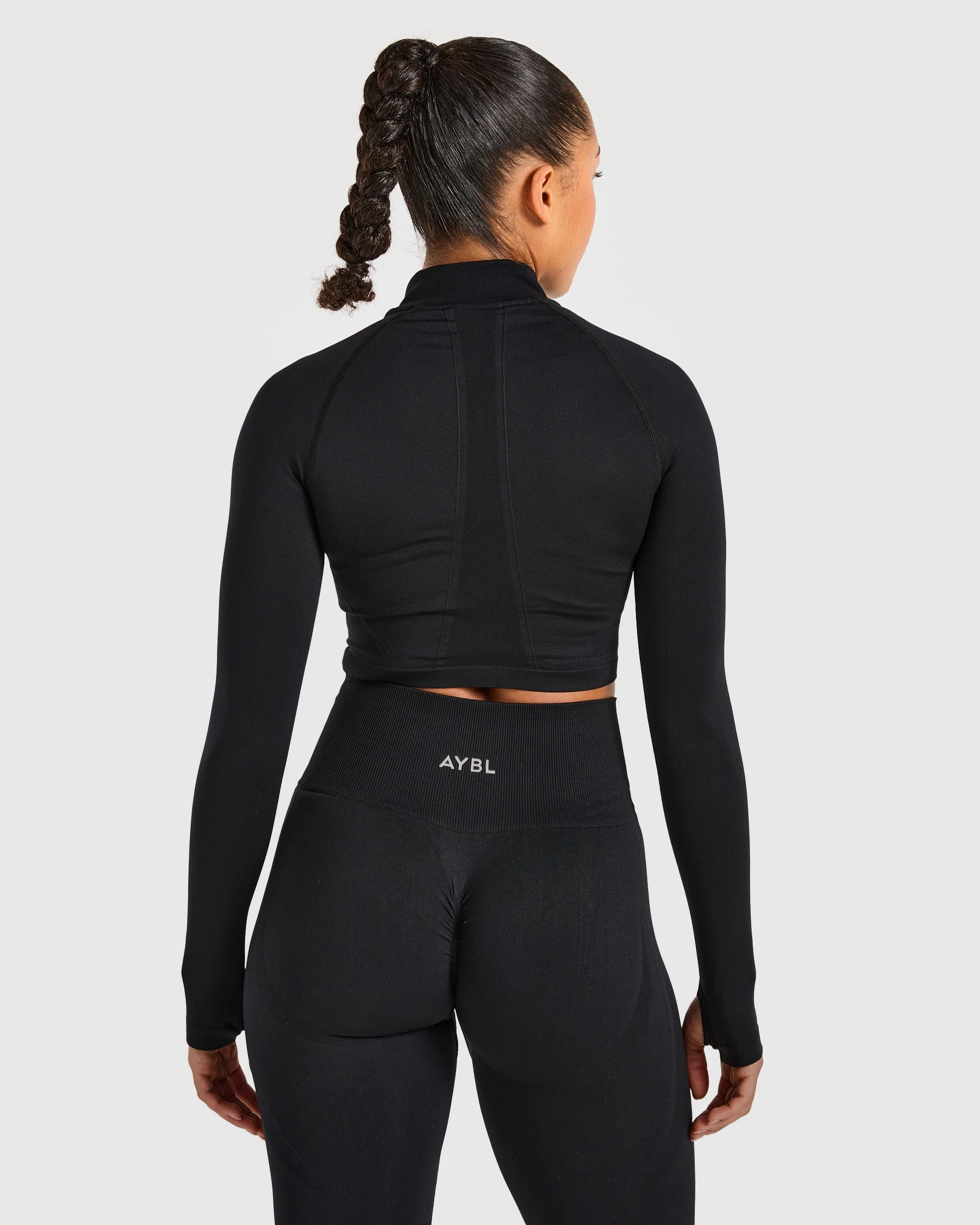 Empower Seamless Crop Zip Jacket - Zwart - Image 2